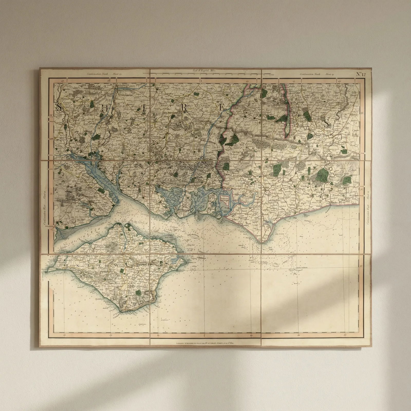 SOUTH DOWNS, SOLENT & ISLE OF WIGHT. SE Hampshire & W Sussex coast CARY 1832 map: Title: SOUTH DOWNS, SOLENT & ISLE OF WIGHT. SE Hampshire & W Sussex coast CARY 1832 map Description: [Sheet 12 - The South Downs, the Solent & the Isle of Wight. South East Hampshire & South W