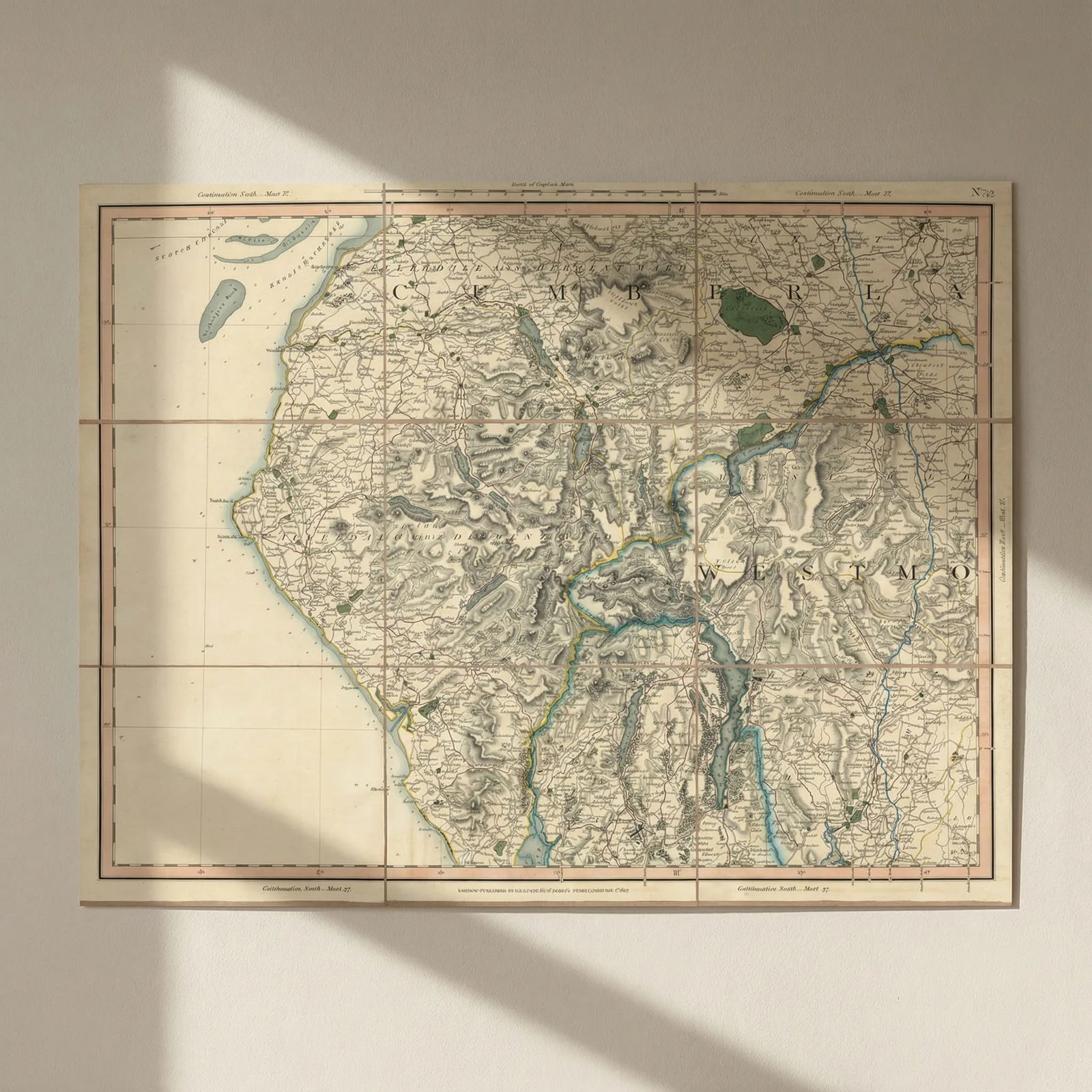THE ENGLISH LAKE DISTRICT. Cumberland, Westmoreland & Lancashire. CARY 1832 map: Title: THE ENGLISH LAKE DISTRICT. Cumberland, Westmoreland & Lancashire. CARY 1832 map Description: [Sheet 52 - The Lake District. South Cumberland, West Westmoreland and part of Lancashire] by Cary,