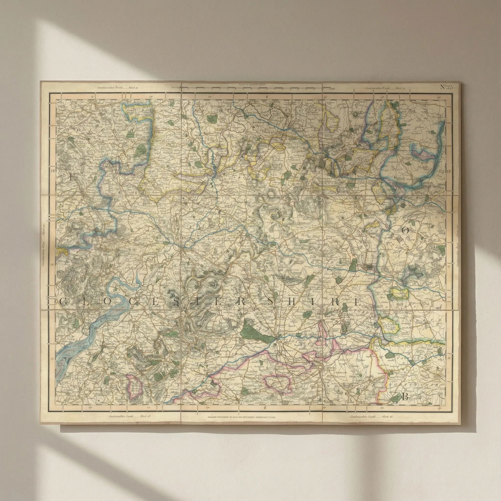 THE COTSWOLDS & SEVERN VALLEY. Gloucestershire & West Oxfordshire. CARY 1832 map: Title: THE COTSWOLDS & SEVERN VALLEY. Gloucestershire & West Oxfordshire. CARY 1832 map Description: [Sheet 25 - The Cotswolds. Parts of Gloucestershire, Herefordshire, Oxfordshire, Berkshire, Wiltshi