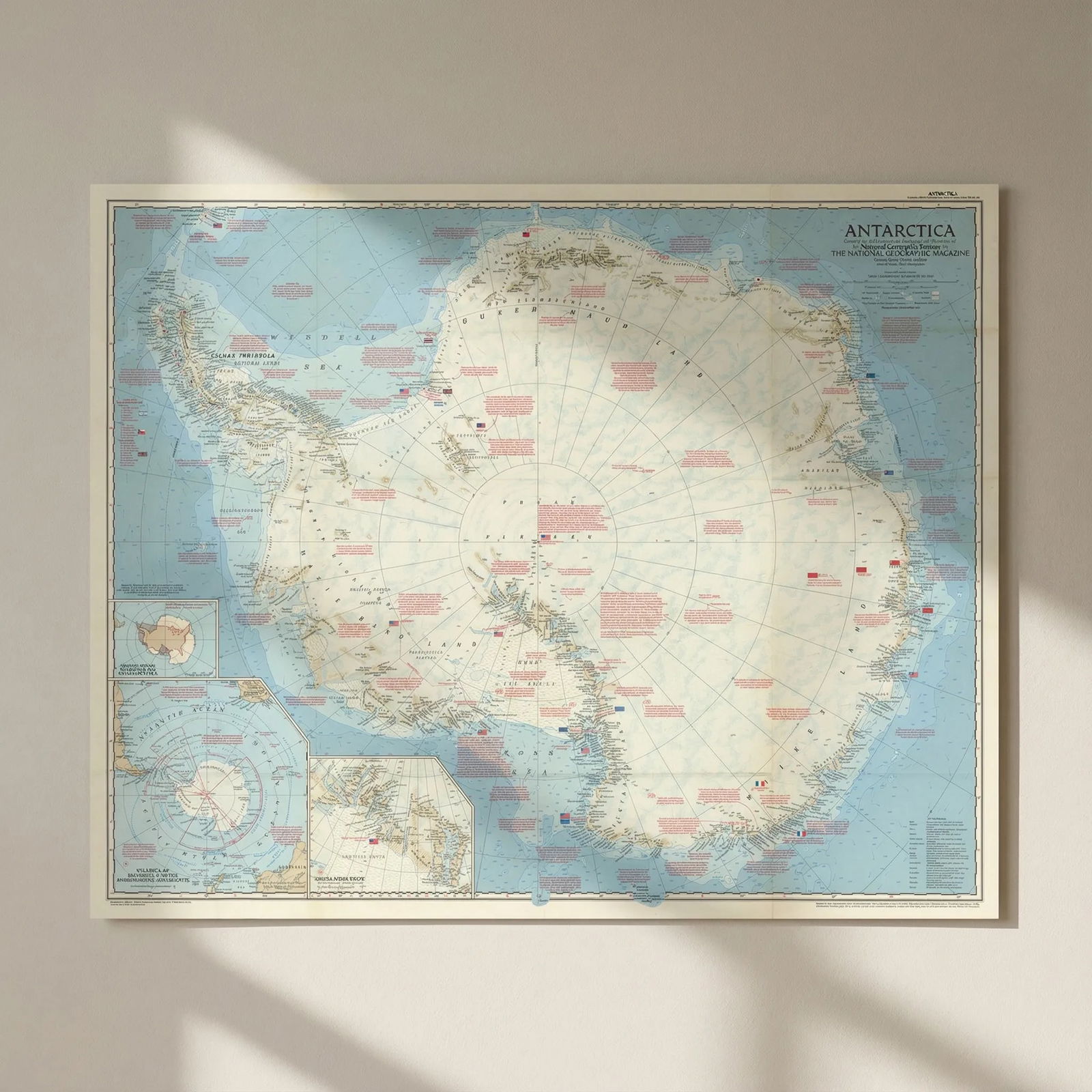 Antarctica. National Geographic map for the International Geophysical Year 1957: Title: Antarctica. National Geographic map for the International Geophysical Year 1957 Description: Antarctica'. An extremely detailed and informative map of the Antarctic continent issued during the