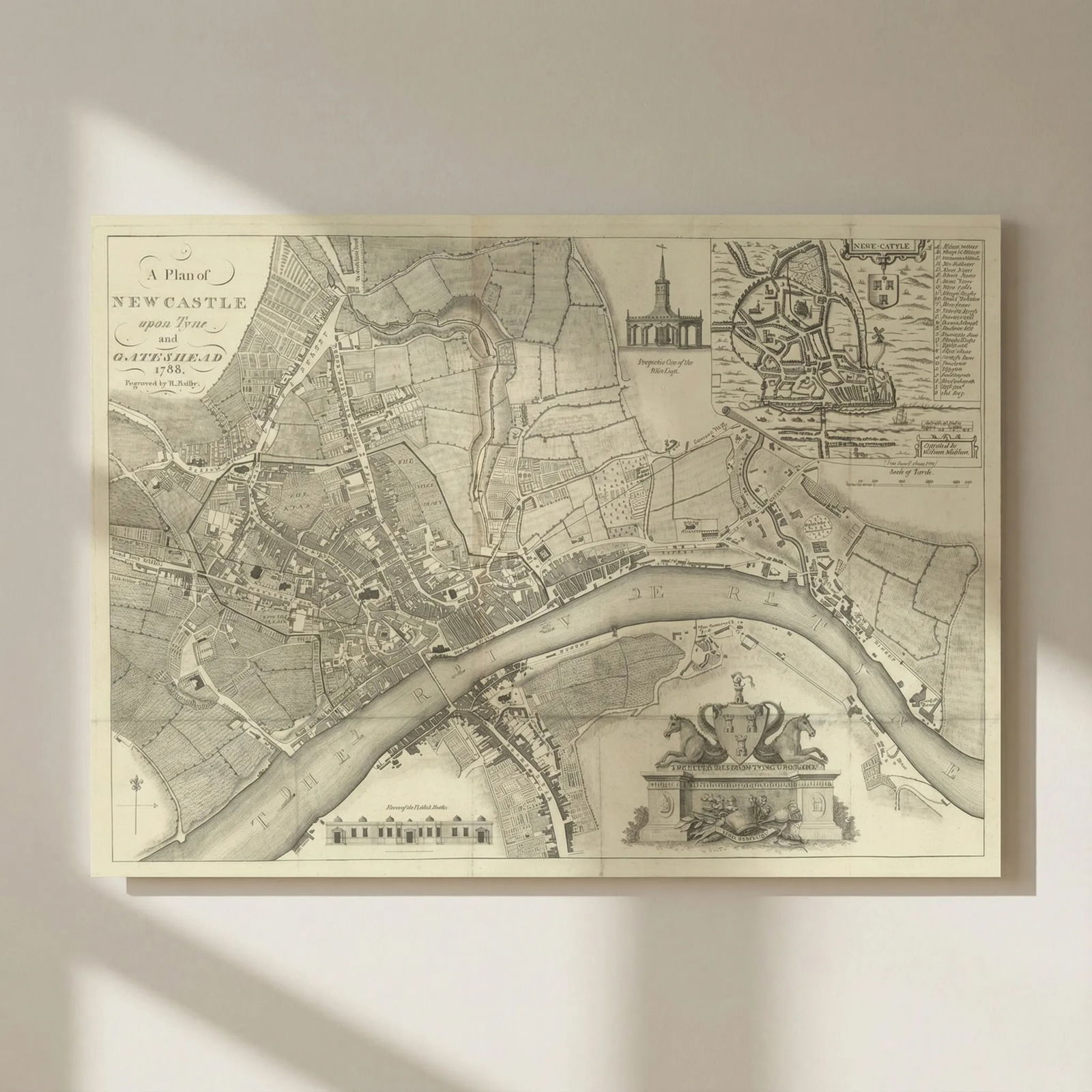 Plan of Newcastle upon Tyne and Gateshead 1788. Engraved by R. Beilby 1789 map: Title: Plan of Newcastle upon Tyne and Gateshead 1788. Engraved by R. Beilby 1789 map Description: Plan of Newcastle upon Tyne and Gateshead 1788. Engraved by R. Beilby' by Beilby, Ralph. Published 17