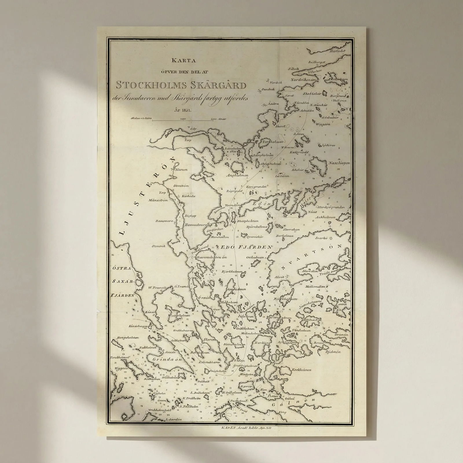 Karta öfver den del av Stockholms Skärgård. Stockholm Archipelago KKRVA 1833 map: Title: Karta öfver den del av Stockholms Skärgård. Stockholm Archipelago KKRVA 1833 map Description: Karta öfver den del av Stockholms Skärgård der Simulacren med Skargar