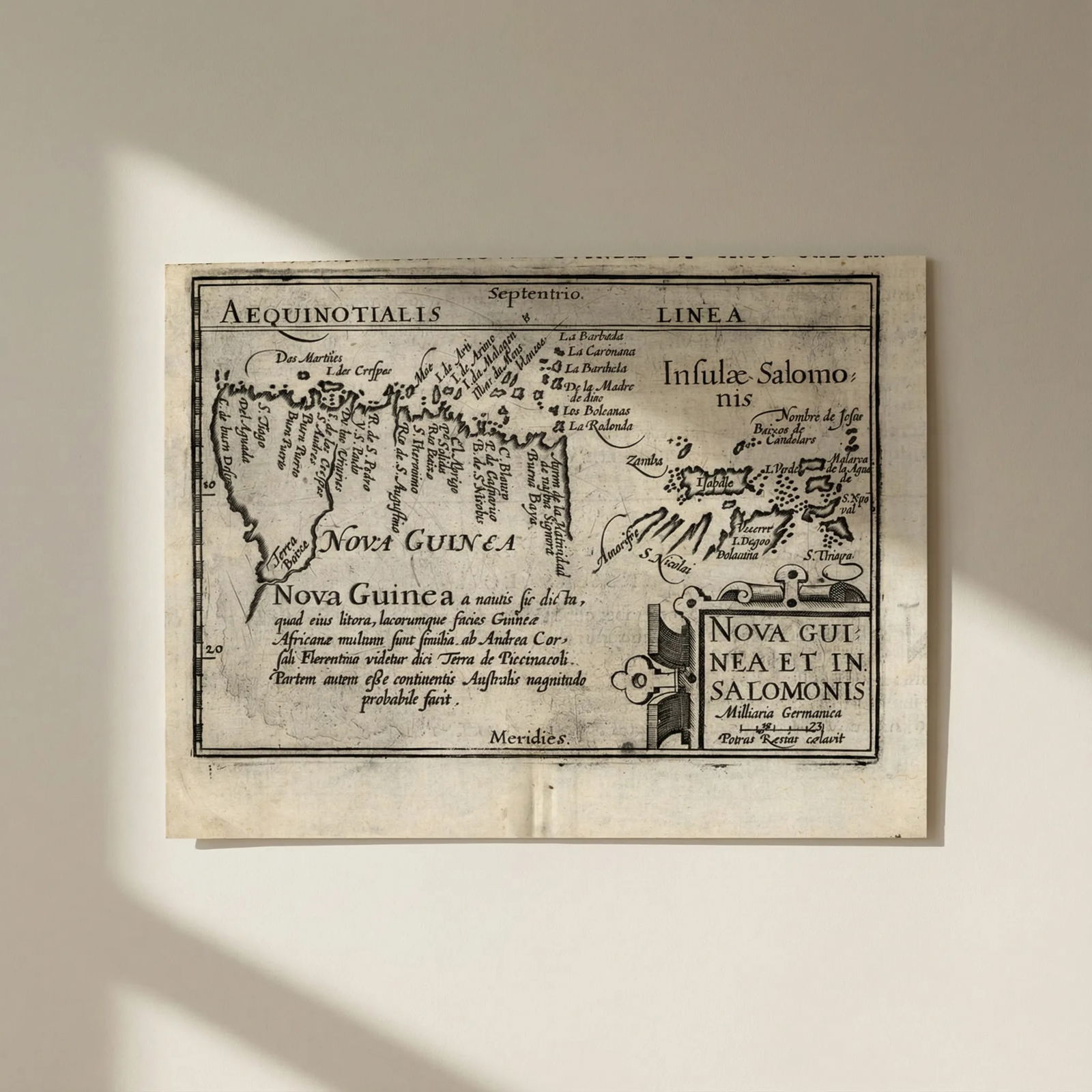 Nova Guinea & In. Salomonis by Bertius. New Guinea Solomon Islands 1603 map: Title: Nova Guinea & In. Salomonis by Bertius. New Guinea Solomon Islands 1603 map Description: Descriptio [Nova Guinea et In. Salomonis?] / Nova Guinea et In. Salomonis [New Guinea and the Solomon Is