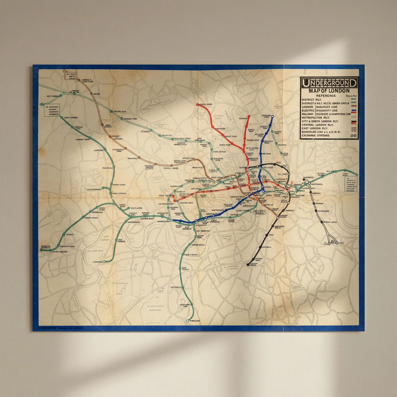 Underground Map of London. Map of the Electric Railways. What to See… June 1919: Title: Underground Map of London. Map of the Electric Railways. What to See… June 1919 Description: Underground Map of London. Map of the Electric Railways of London - What to See and How to See