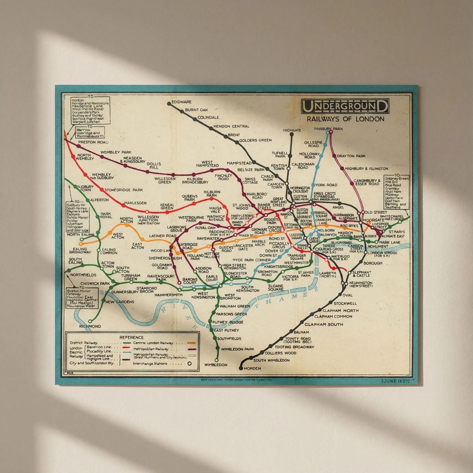 LONDON UNDERGROUND tube map plan diagram. STINGEMORE. June 1927 old: Title: LONDON UNDERGROUND tube map plan diagram. STINGEMORE. June 1927 old Description: Underground Railways of London'. This is the 5th edition of Stingemore's pocket map. It is the last edition prin