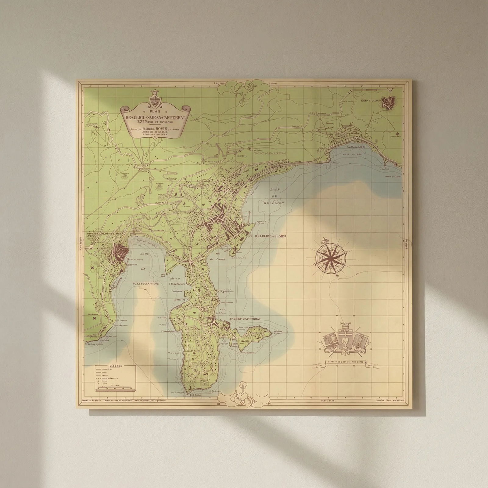 Plan Touristique de Beaulieu-sur-Mer, Saint-Jean-Cap-Ferrat & Èze 1949 old map: Title: Plan Touristique de Beaulieu-sur-Mer, Saint-Jean-Cap-Ferrat & Èze 1949 old map Description: Plan [Touristique de] Beaulieu-sur-Mer - Saint-Jean-Cap-Ferrat, Eze-sur-Mer et environs. Dress&#