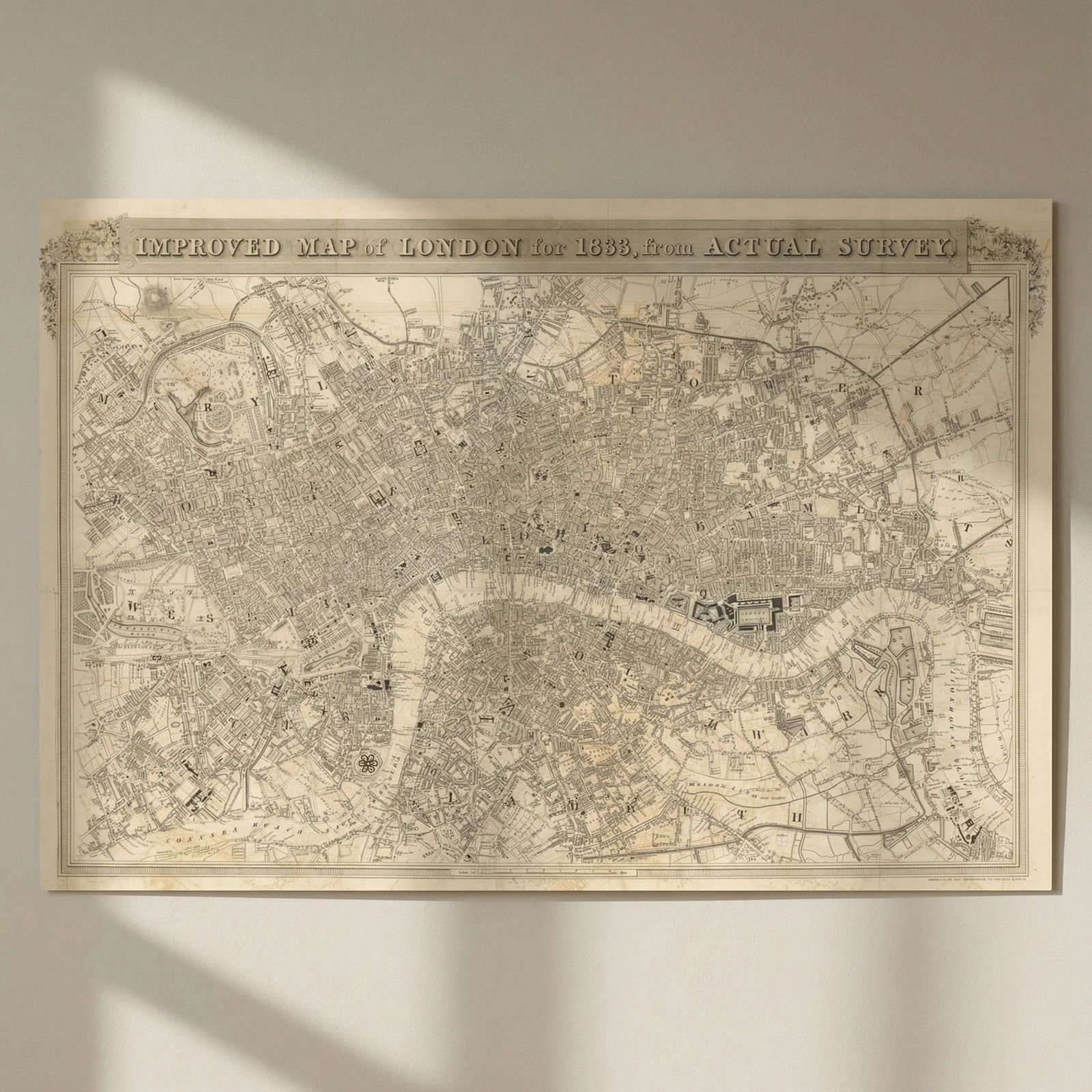 Improved Map of London for 1833, from Actual Survey by Thomas Moule 1837: Title: Improved Map of London for 1833, from Actual Survey by Thomas Moule 1837 Description: Improved Map of London for 1833, from Actual Survey'. William Schmollinger for Thomas Moule. Published 1837