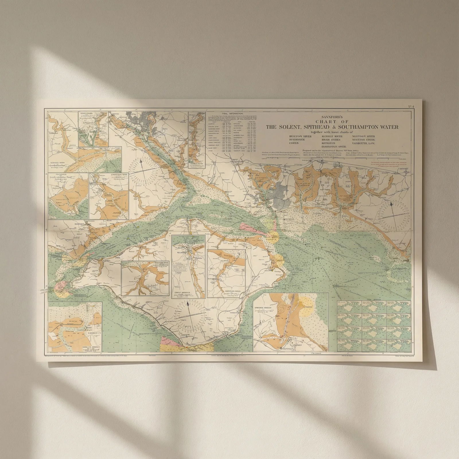 Stanford's Chart of the Solent, Spithead & Southampton Water. I.O.Wight 1932 map: Title: Stanford's Chart of the Solent, Spithead & Southampton Water. I.O.Wight 1932 map Description: Stanford's Chart of the Solent, Spithead & Southampton Water together with inset charts of Beau
