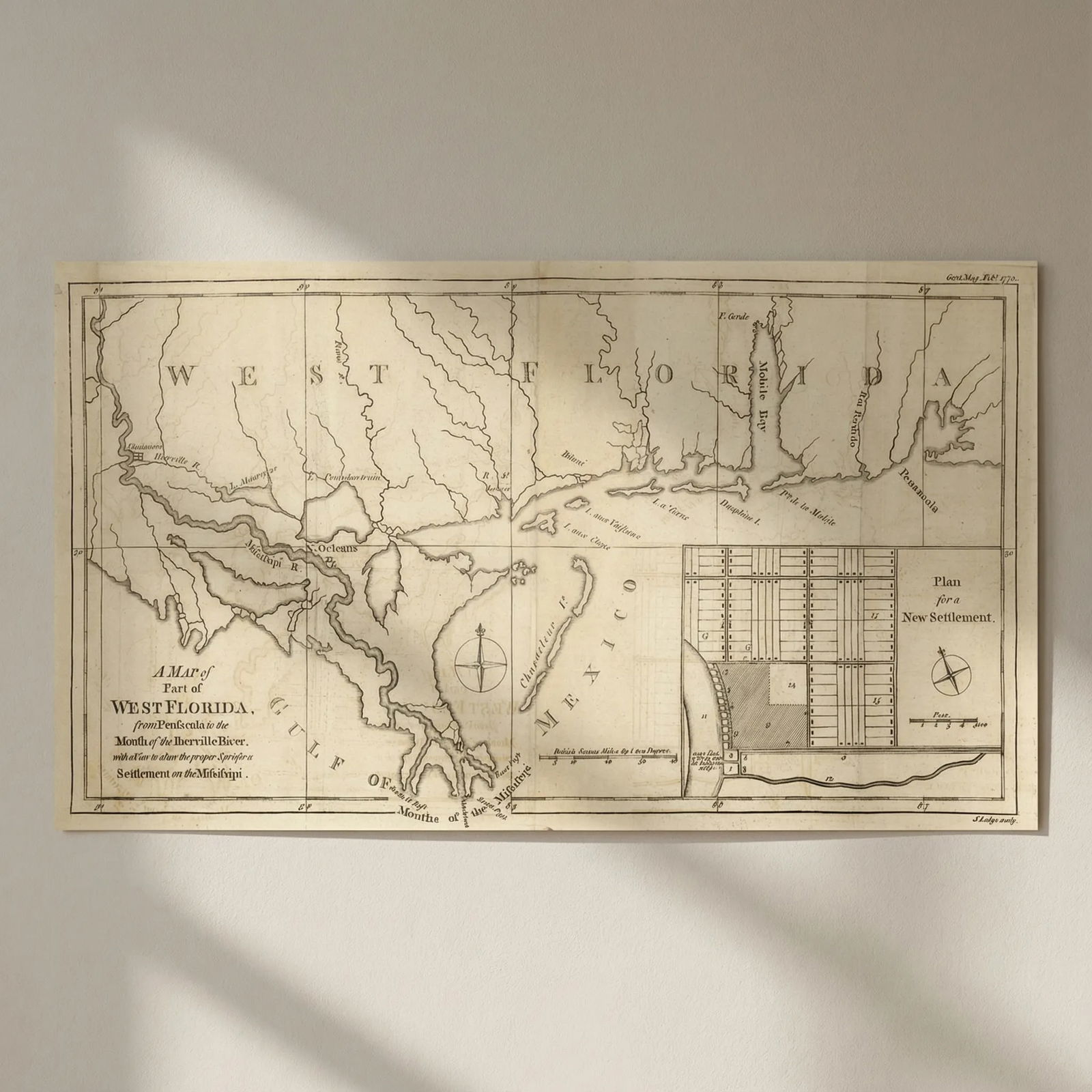 A Map of part of West Florida, from Pensacola to the… Iberville. LODGE 1772: Title: A Map of part of West Florida, from Pensacola to the… Iberville. LODGE 1772 Description: A Map of part of West Florida, from Pensacola to the Mouth of the Iberville River, with a view to