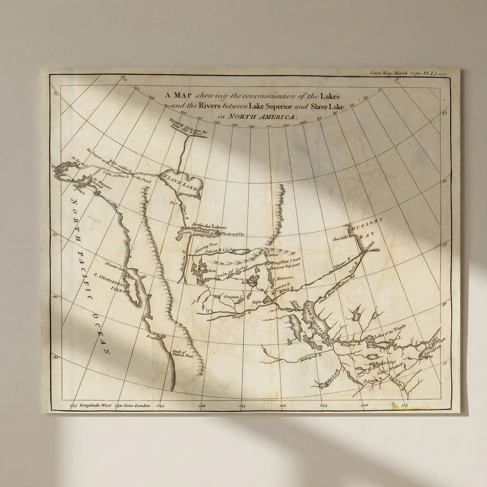 … The Lakes & Rivers between Lake Superior & Slave Lake… Gent's Mag 1790 map: Title: … The Lakes & Rivers between Lake Superior & Slave Lake… Gent's Mag 1790 map Description: A Map shewing the communication of the Lakes and the Rivers between Lake Superior and Slave