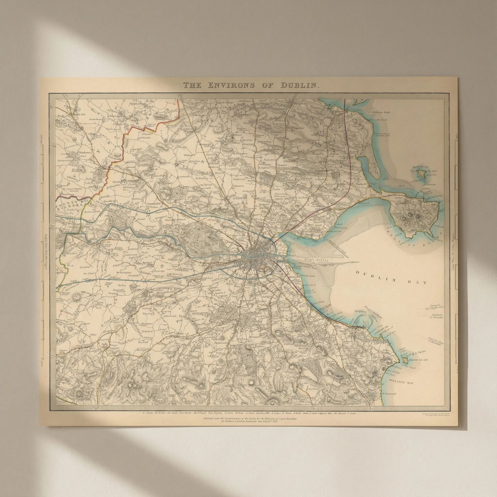 IRELAND. The environs of Dublin. SDUK 1844 old antique vintage map plan chart: Title: IRELAND. The environs of Dublin. SDUK 1844 old antique vintage map plan chart Description: THE ENVIRONS OF DUBLIN' by S.D.U.K. - Society for the Diffusion of Useful Knowledge. Published 1844 -