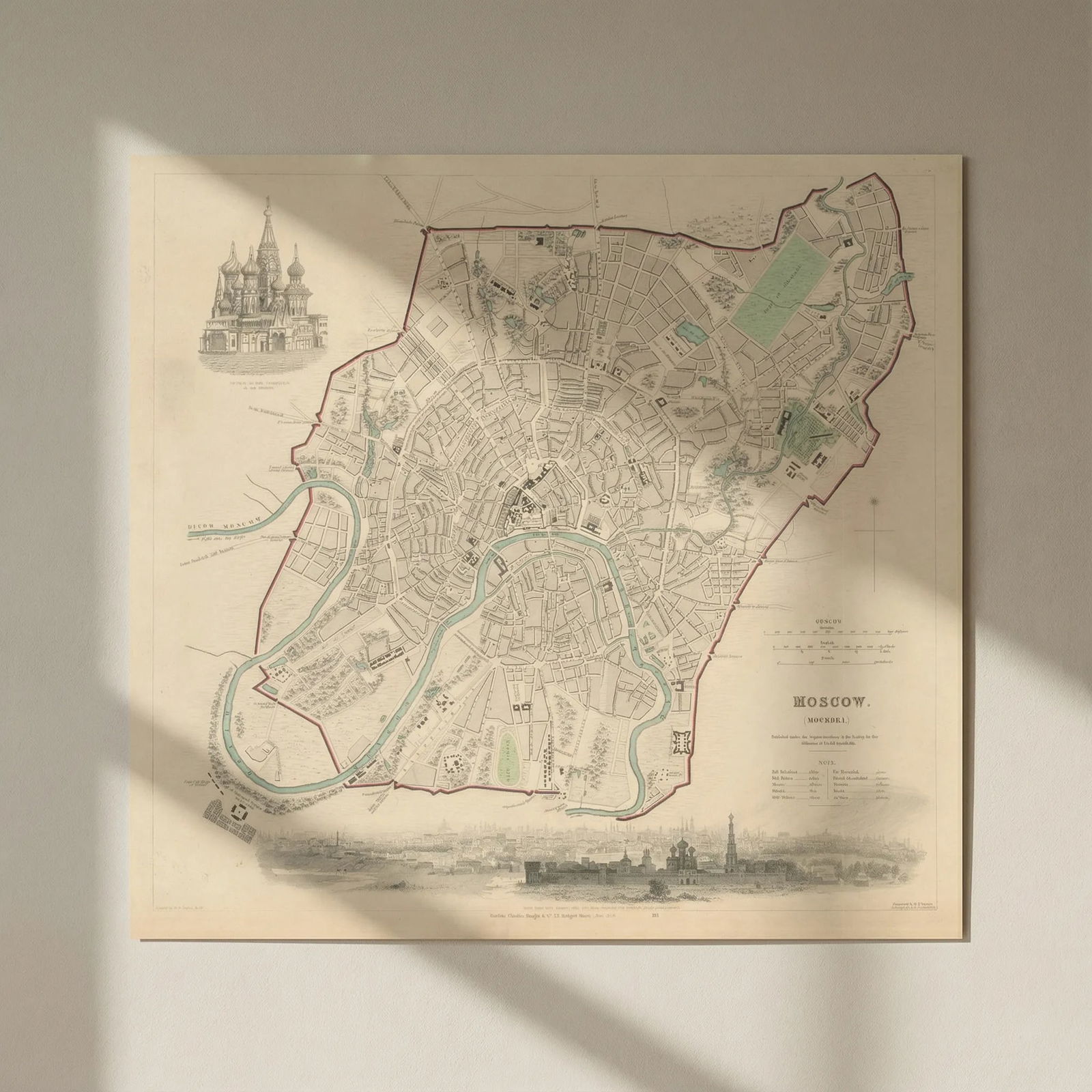MOSCOW MOSKAU Москва. Antique town city map plan & panorama.: Title: MOSCOW MOSKAU Москва. Antique town city map plan & panorama. SDUK 1847 old Description: MOSCOW' by S.D.U.K. - Society for the Diffusion of Useful Knowledge.