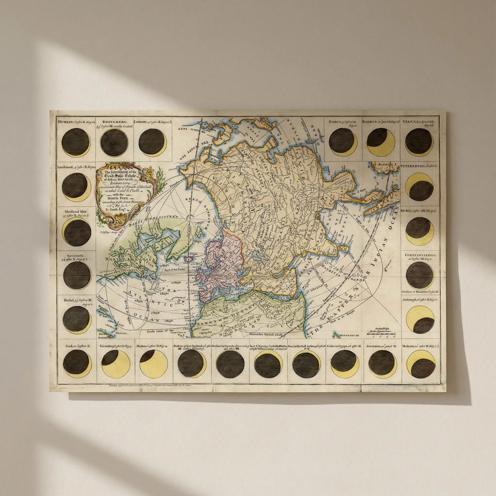 The geography of the great solar eclipse of July 14th 1748. SMITH G 1748 map: Title: The geography of the great solar eclipse of July 14th 1748. SMITH G 1748 map Description: The geography of the great solar eclipse of July, 14, 1748 exhibiting an accurate map of all parts of t