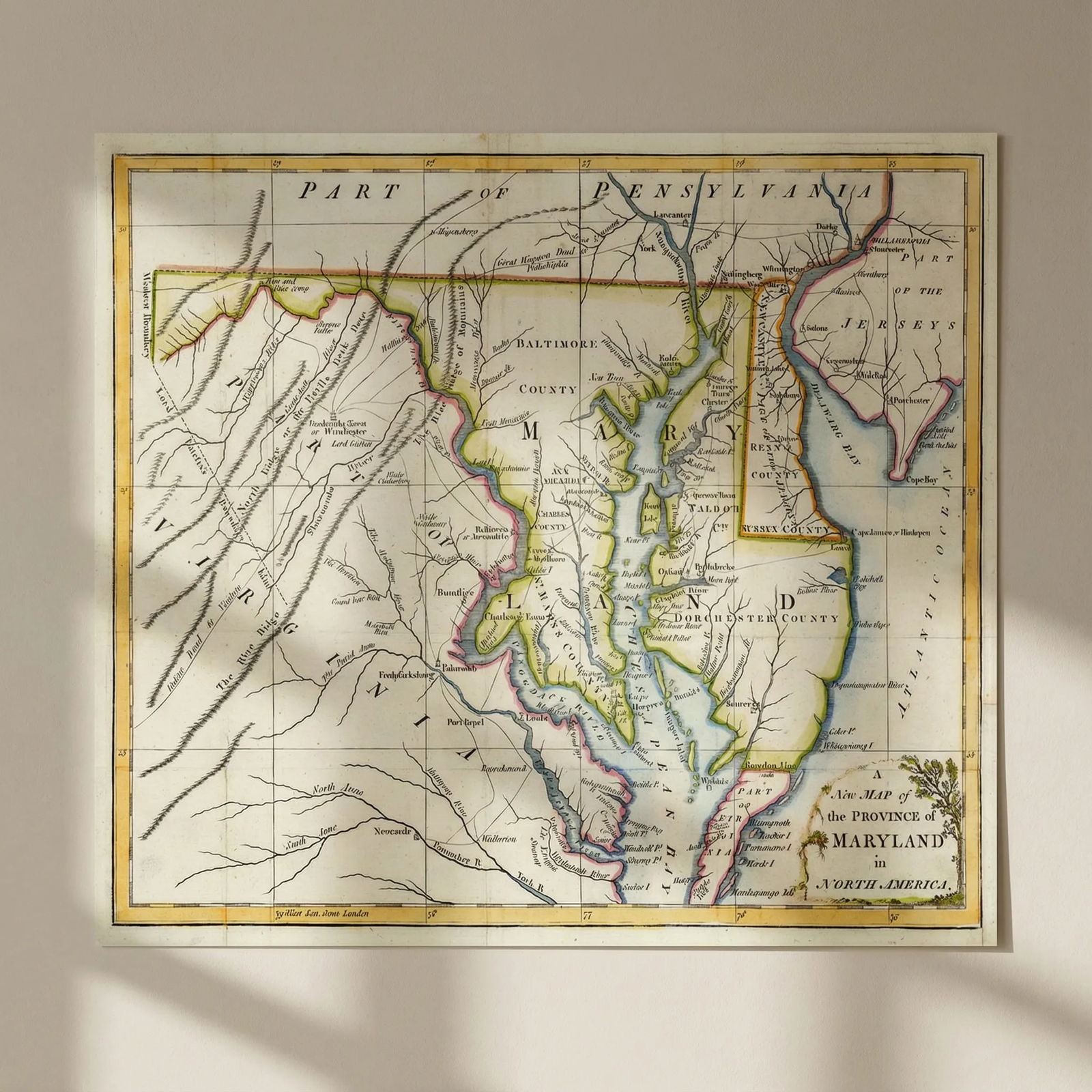 A New Map of the Province of Maryland in North America… Universal Magazine 1780: Title: A New Map of the Province of Maryland in North America… Universal Magazine 1780 Description: A New Map of the Province of Maryland in North America, from a late Survey' by Universal Magaz