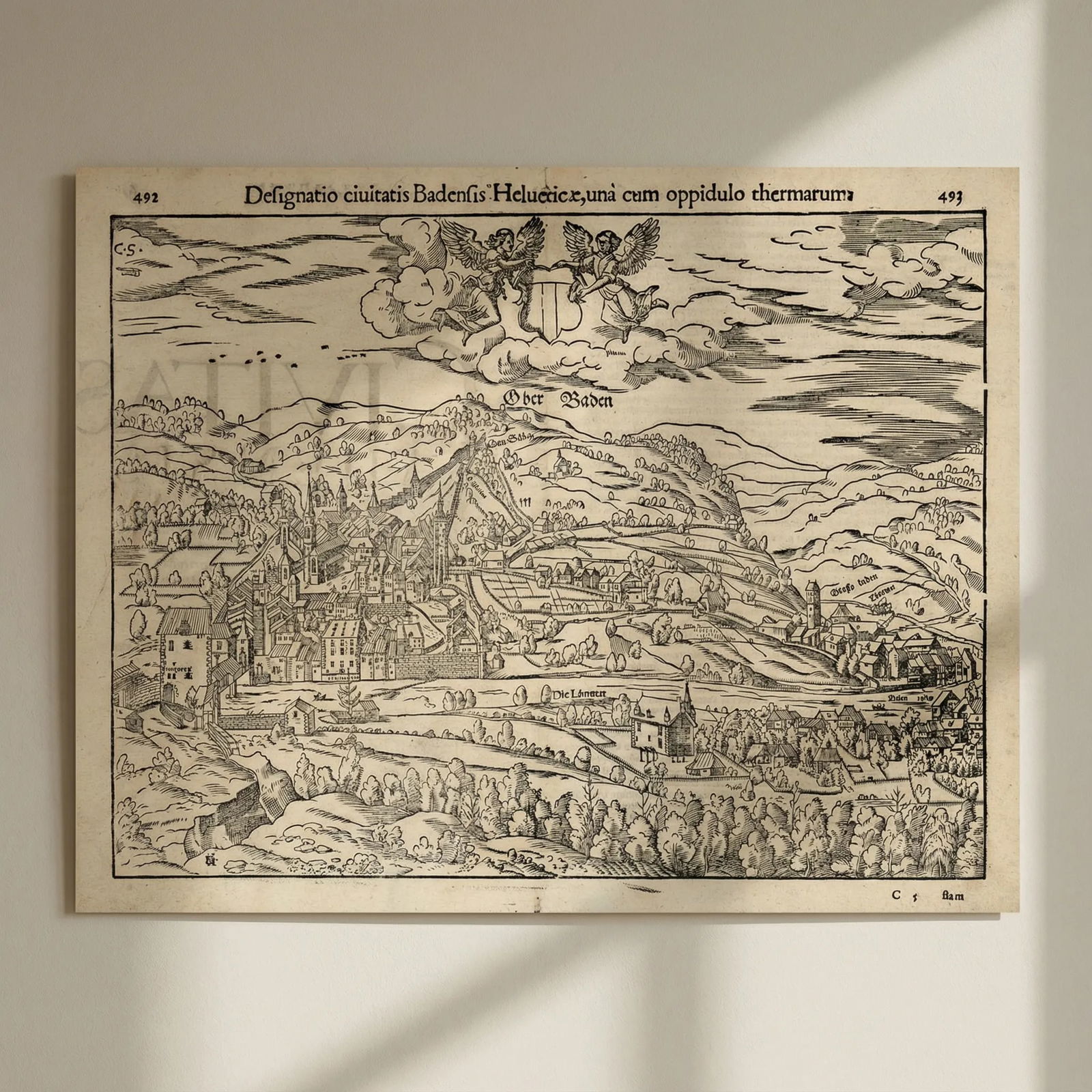Civitatis Badenisis Helveticae… Baden in Switzerland. SEBASTIAN MÜNSTER 1572 map: Title: Civitatis Badenisis Helveticae… Baden in Switzerland. SEBASTIAN MÜNSTER 1572 map Description: Designatio civitatis Badenisis Helveticae, una cum oppidulo thermarum [The city of Baden