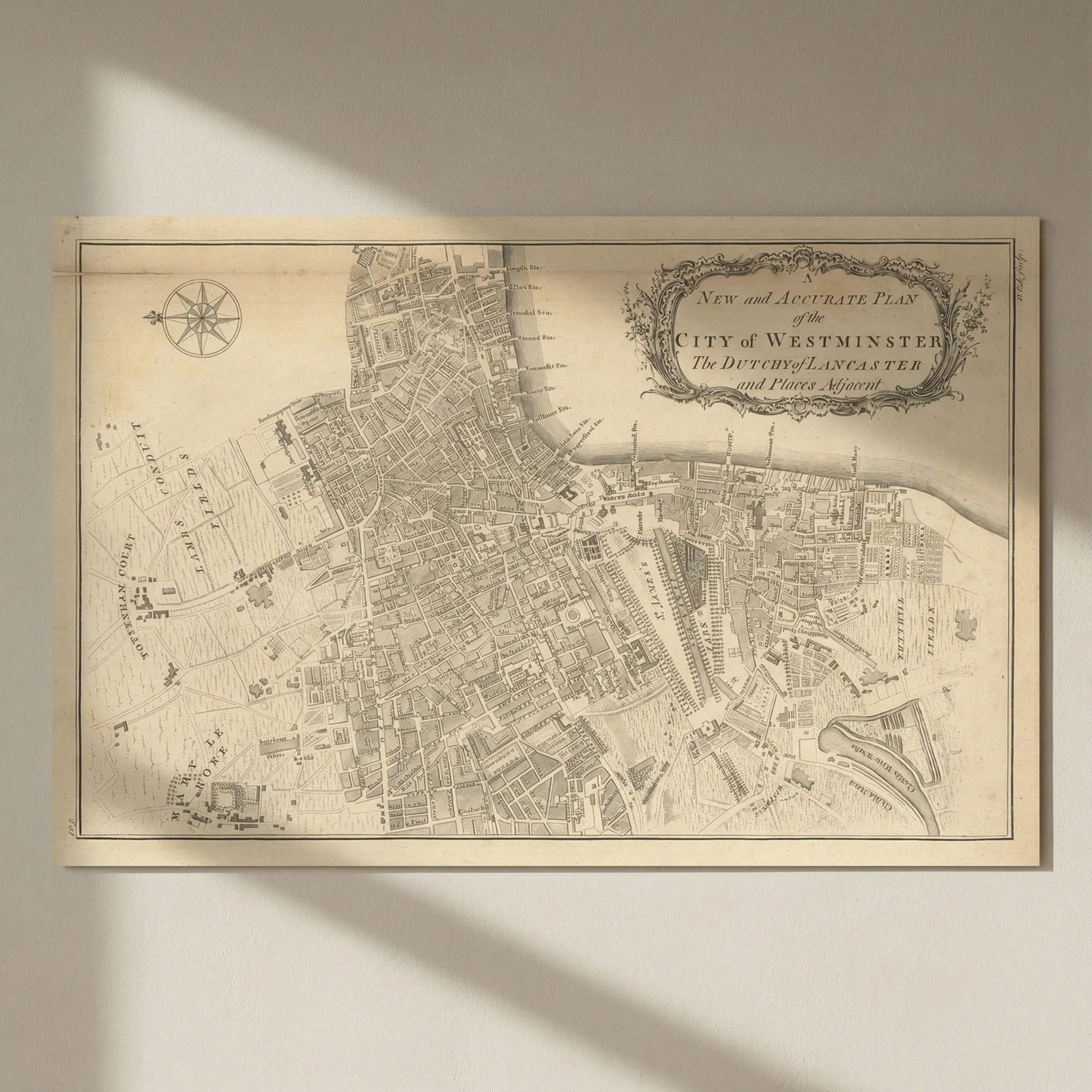 A New & Accurate Plan of the City of Westminster… COLE 1760 old antique map: Title: A New & Accurate Plan of the City of Westminster… COLE 1760 old antique map Description: A New and Accurate Plan of the City of Westminster The Dutchy of Lancaster and Places Adjacent.' b