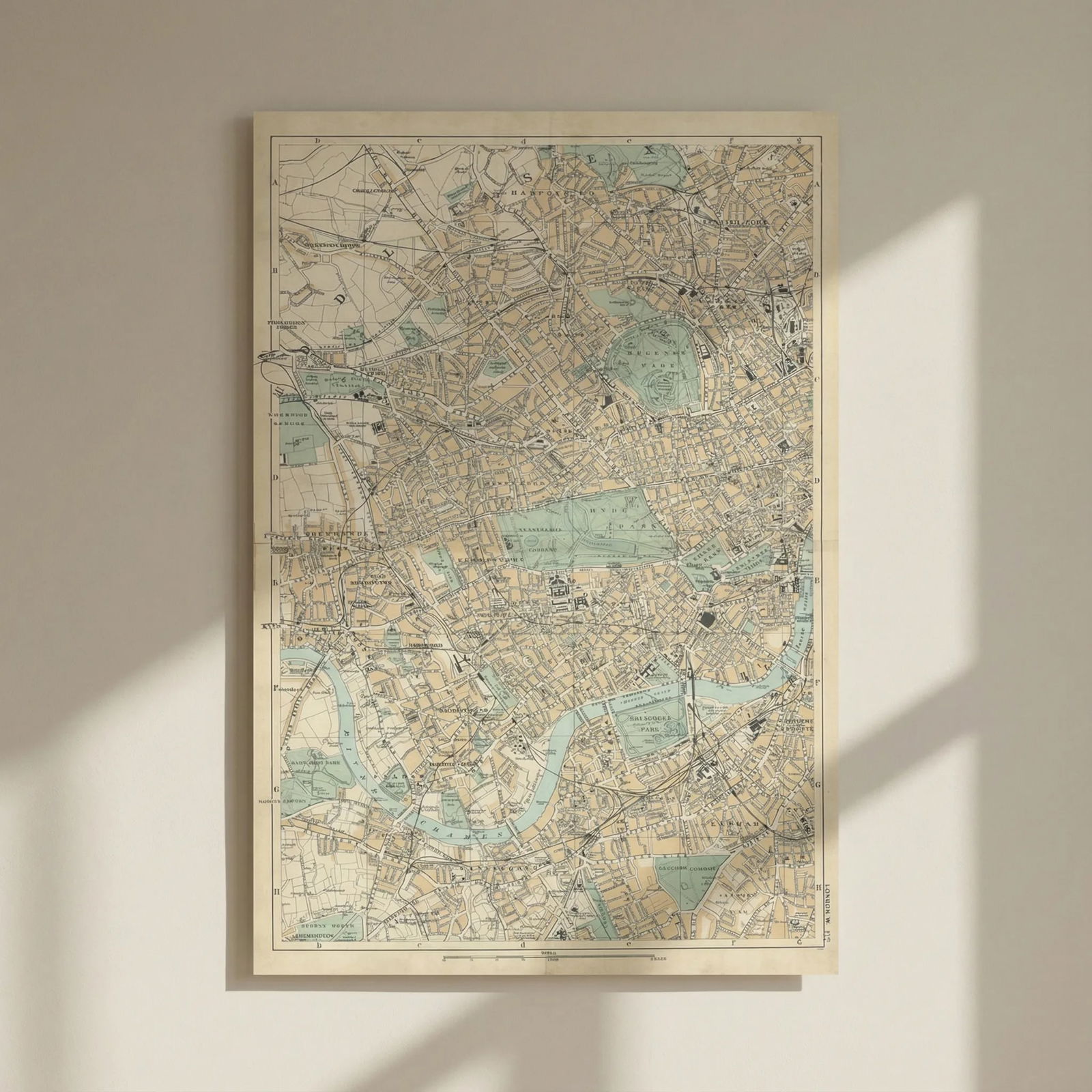 WEST LONDON Westminster Kensington Chelsea Wandsworth city plan BACON 1898 map: Title: WEST LONDON Westminster Kensington Chelsea Wandsworth city plan BACON 1898 map Description: London [West Sheet] by Bacon, George Washington & Co. Published 1898. Antique colour lithographic map