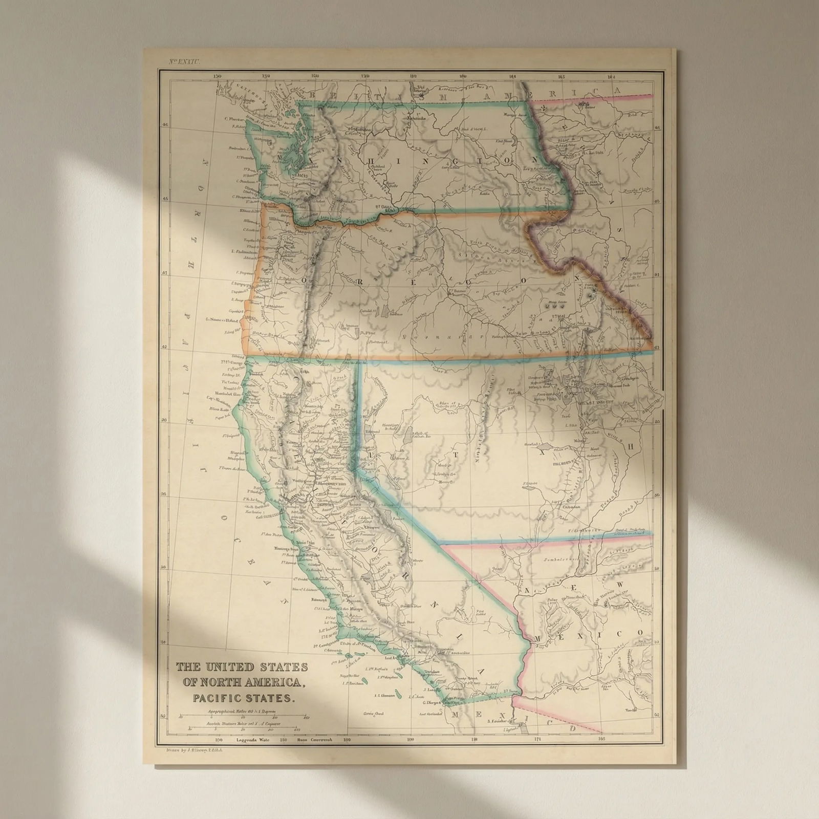 United States of North America, Pacific States by Joseph Wilson Lowry 1860 map: Title: United States of North America, Pacific States by Joseph Wilson Lowry 1860 map Description: The United States of North America, Pacific States [including California, Oregon, Washington, Utah, a
