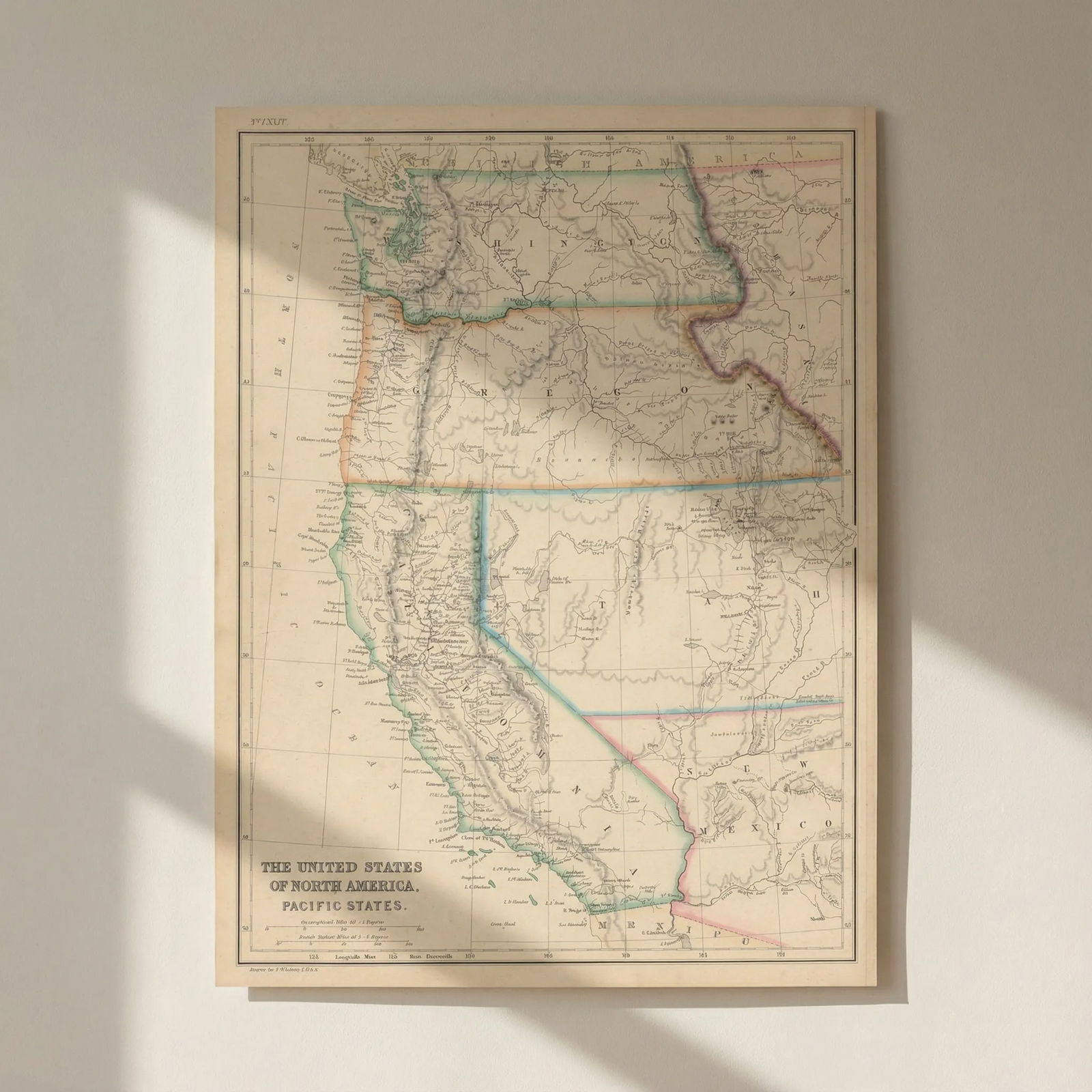 United States of North America, Pacific States by Joseph Wilson Lowry 1860 map: Title: United States of North America, Pacific States by Joseph Wilson Lowry 1860 map Description: The United States of North America, Pacific States [including California, Oregon, Washington, Utah, a