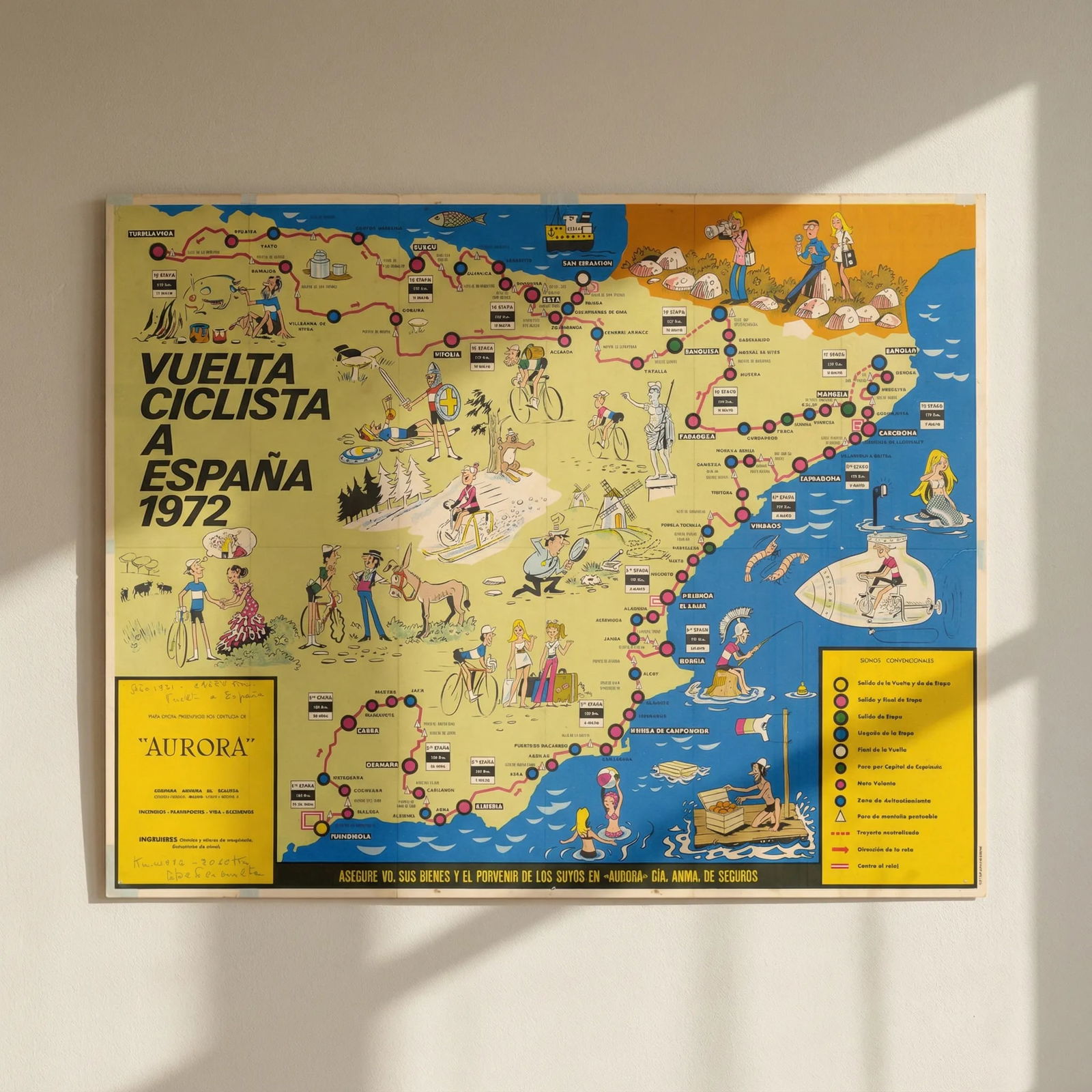 Vuelta Ciclista a España Mapa Oficial. Pictorial cycling road race map 1972: Title: Vuelta Ciclista a España Mapa Oficial. Pictorial cycling road race map 1972 Description: [Mapa Oficial de la] Vuelta Ciclista a España 1972 [Gran Premio Filomatic - Organizada por El