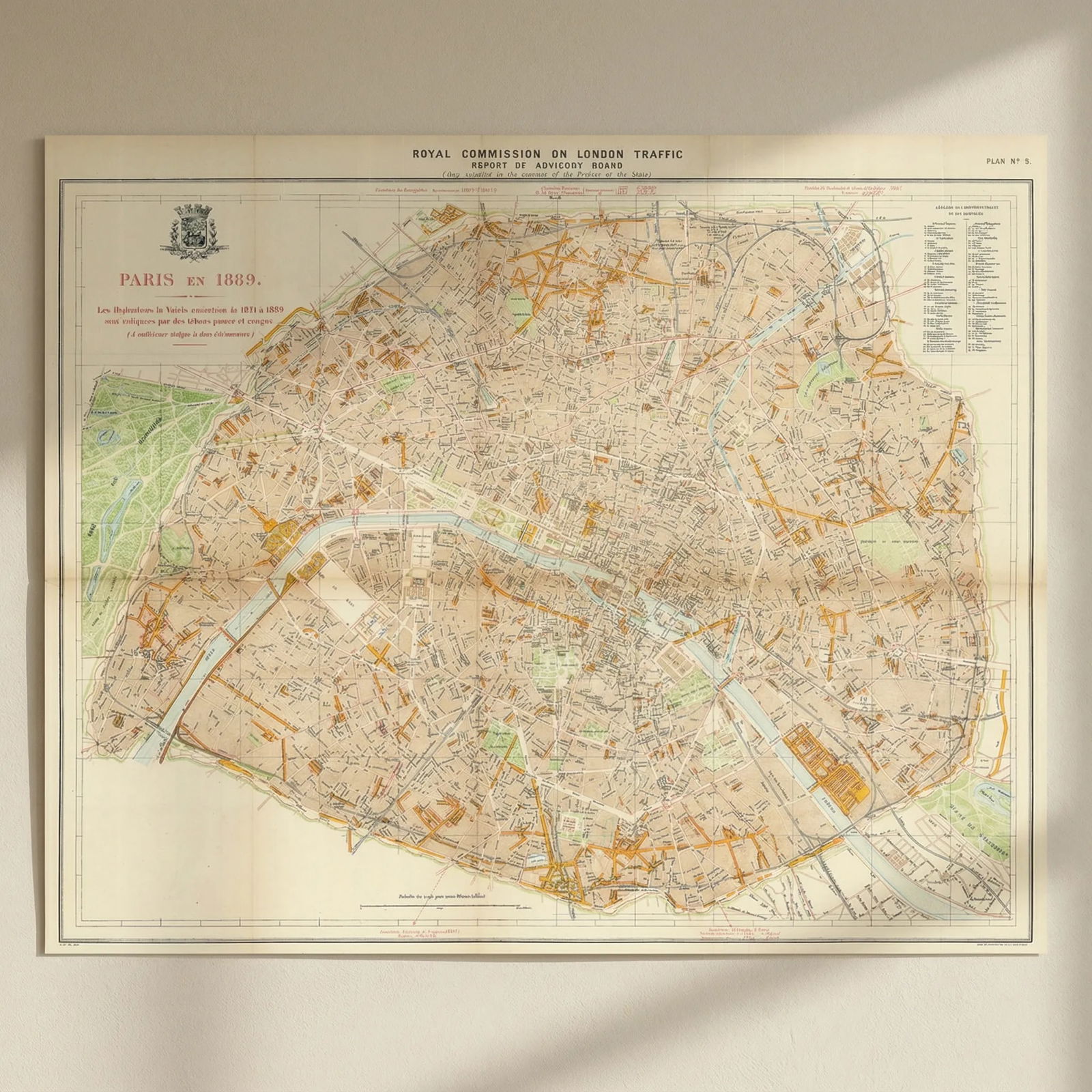 Paris showing 1871-1889 post-Haussmann boulevard/street realignments 1905 map: Title: Paris showing 1871-1889 post-Haussmann boulevard/street realignments 1905 map Description: Royal Commission on London Traffic. Report of Advisory Board (Map supplied by the courtesy of the Pref