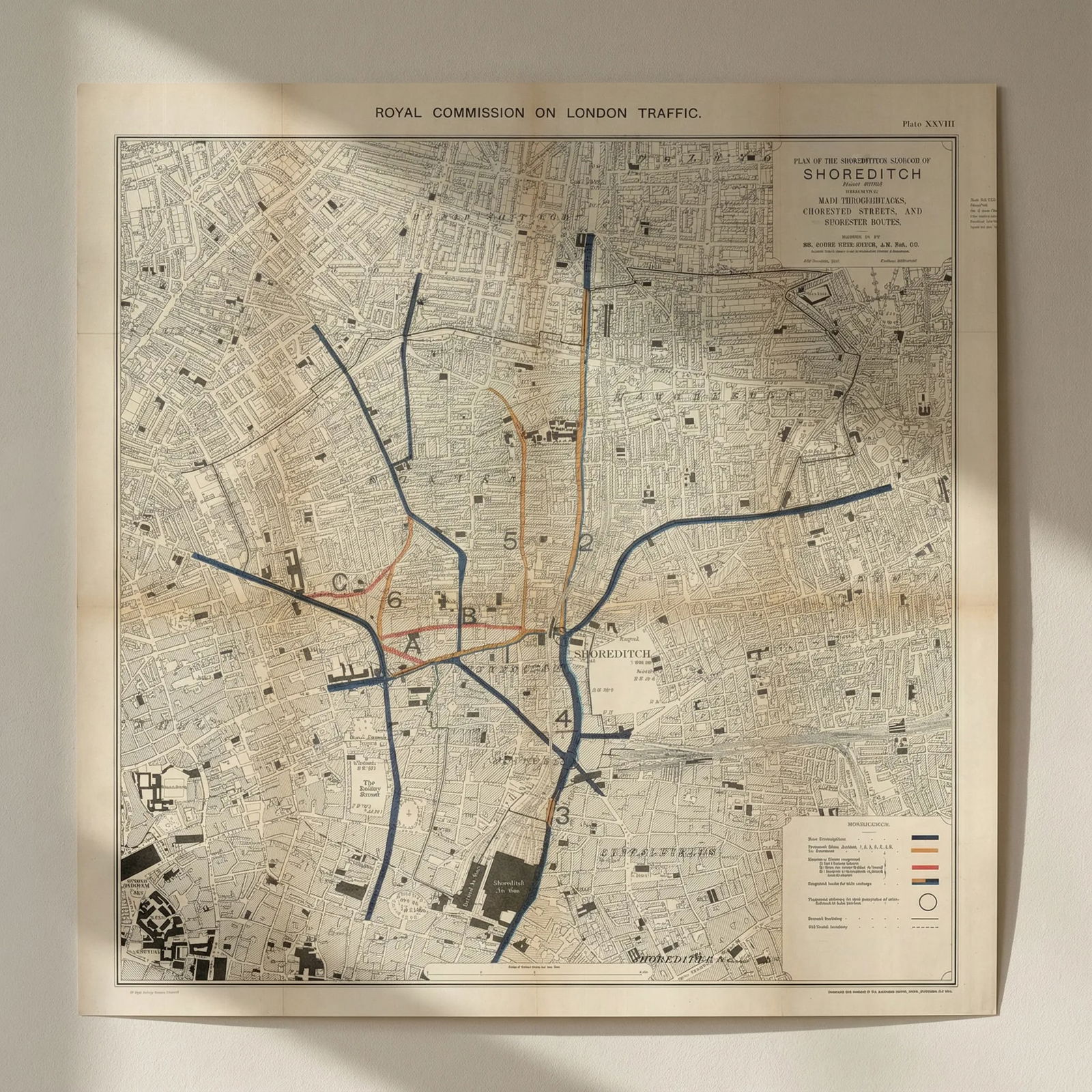 Shoreditch main roads, congestion, proposed improvements & tube lines 1906 map: Title: Shoreditch main roads, congestion, proposed improvements & tube lines 1906 map Description: Royal Commission on London Traffic. Plan of the Metropolitan Borough of Shoreditch (Revised 1894-96)
