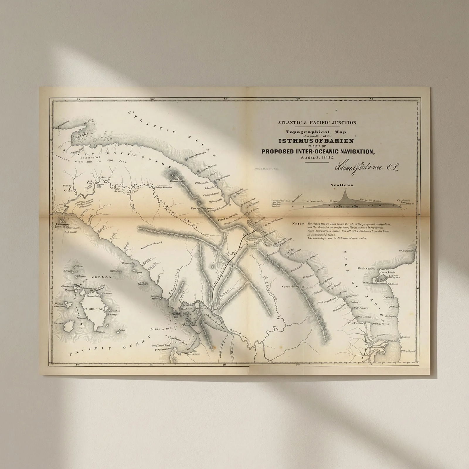 Topographical Map of… Isthmus of Darien. Proposed Panama Canal 1852 (1854): Title: Topographical Map of… Isthmus of Darien. Proposed Panama Canal 1852 (1854) Description: Atlantic & Pacific Junction - Topographical Map of a portion of the Isthmus of Darien, in site