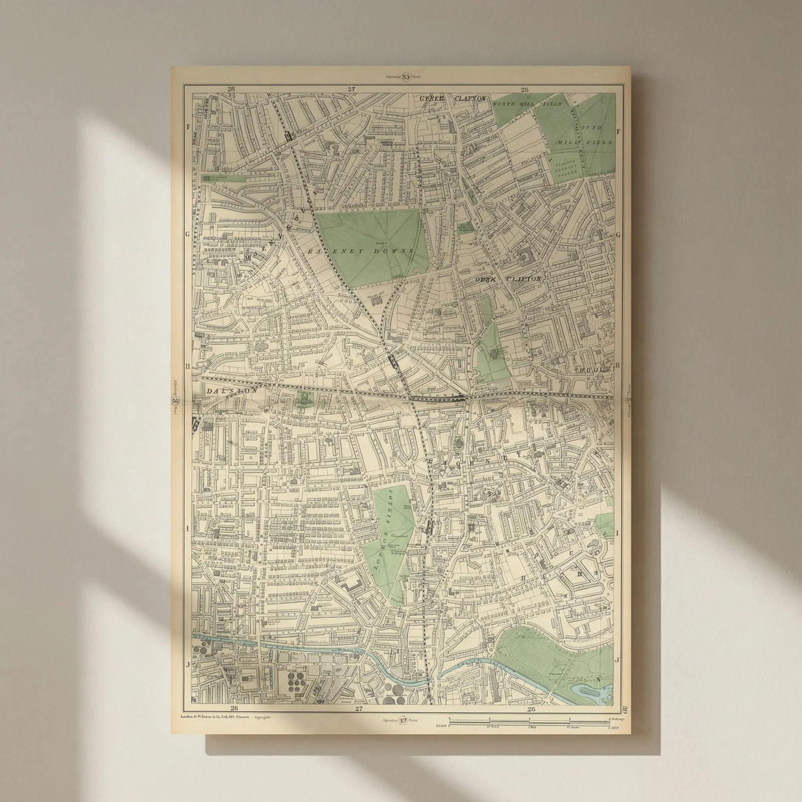HACKNEY Lower Clapton Dalston Shacklewell London Fields Homerton 1900 old map: Title: HACKNEY Lower Clapton Dalston Shacklewell London Fields Homerton 1900 old map Description: Sheet 39 from Bacon's 1900 London street atlas covering part of North London including Lower Clapton,