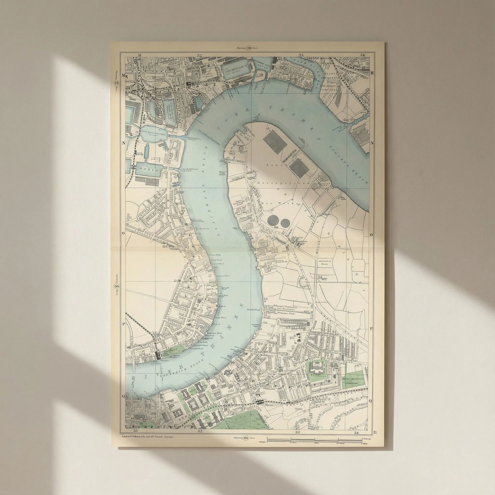 North GREENWICH Peninsula & BLACKWALL Cubitt Town West India Docks 1900 map: Title: North GREENWICH Peninsula & BLACKWALL Cubitt Town West India Docks 1900 map Description: Sheet 57 from Bacon's 1900 London street atlas covering part of South East London including Cubitt Town,