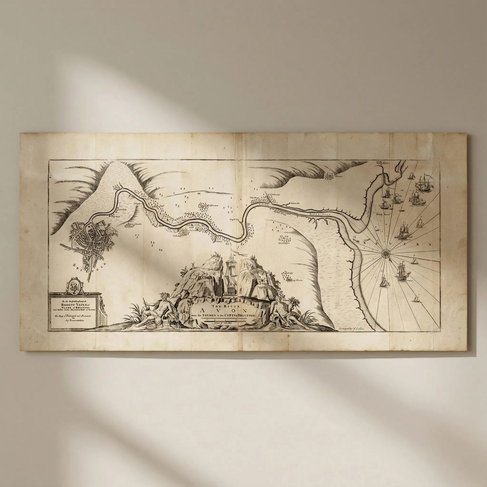 The River Avon from the Severn to the Citty of Bristoll'. COLLINS c1774 map: Title: The River Avon from the Severn to the Citty of Bristoll'. COLLINS c1774 map Description: The River Avon from the Severn to the Citty of Bristoll - To the Right Worshipfull Robert Yate Esqr. May