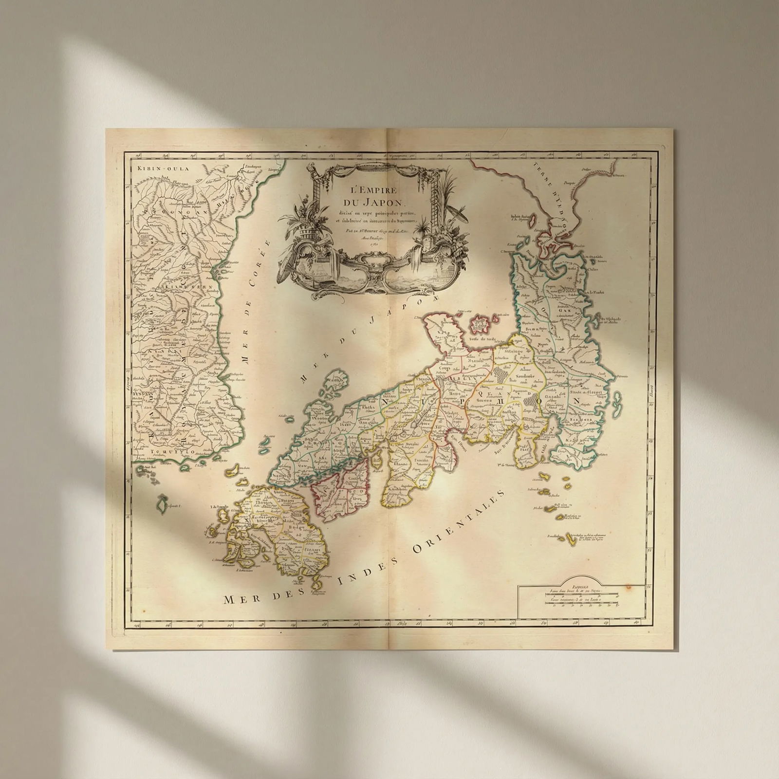 Empire du Japon divisée en sept principales parties. Japan. DE VAUGONDY 1750 map: Title: Empire du Japon divisée en sept principales parties. Japan. DE VAUGONDY 1750 map Description: L'Empire du Japon, divisée en sept principales parties, et subdivisée en soixante et