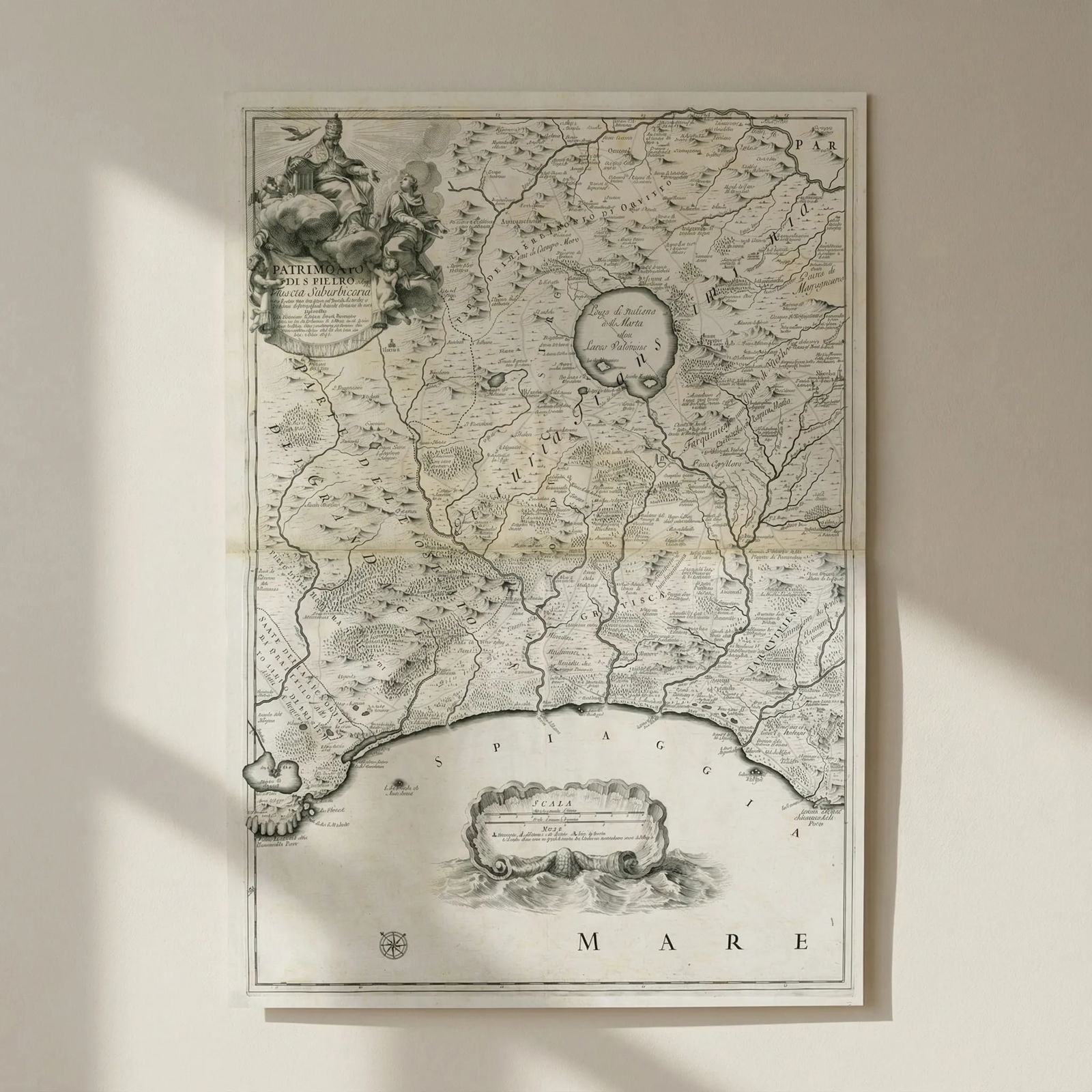 Patrimonio di S.Pietro, olim Tuscia Suburbicaria. Tuscany/Lazio. ROSSI 1696 map: Title: Patrimonio di S.Pietro, olim Tuscia Suburbicaria. Tuscany/Lazio. ROSSI 1696 map Description: Patrimonio di S.Pietro, olim Tuscia Suburbicaria [West sheet] [The Patrimony of St Peter, or Lower T