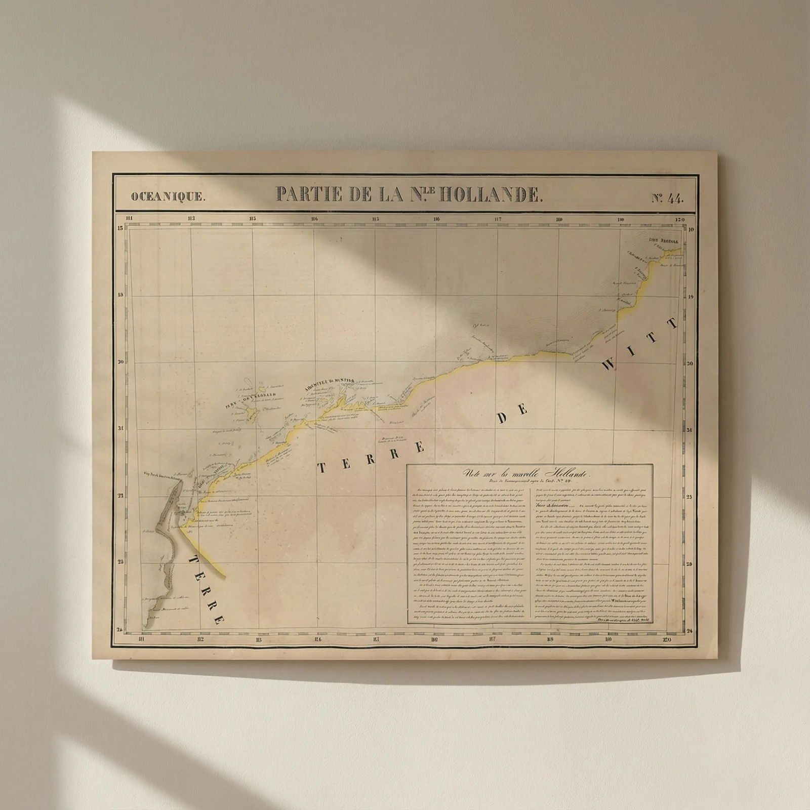 Océanique. Partie de la Nle Hollande #44 Western Australia VANDERMAELEN 1827 map: Title: Océanique. Partie de la Nle Hollande #44 Western Australia VANDERMAELEN 1827 map Description: Océanique - Partie de la Nouvelle Hollande [Note sur la nouvelle Hollande] - No. 44. The