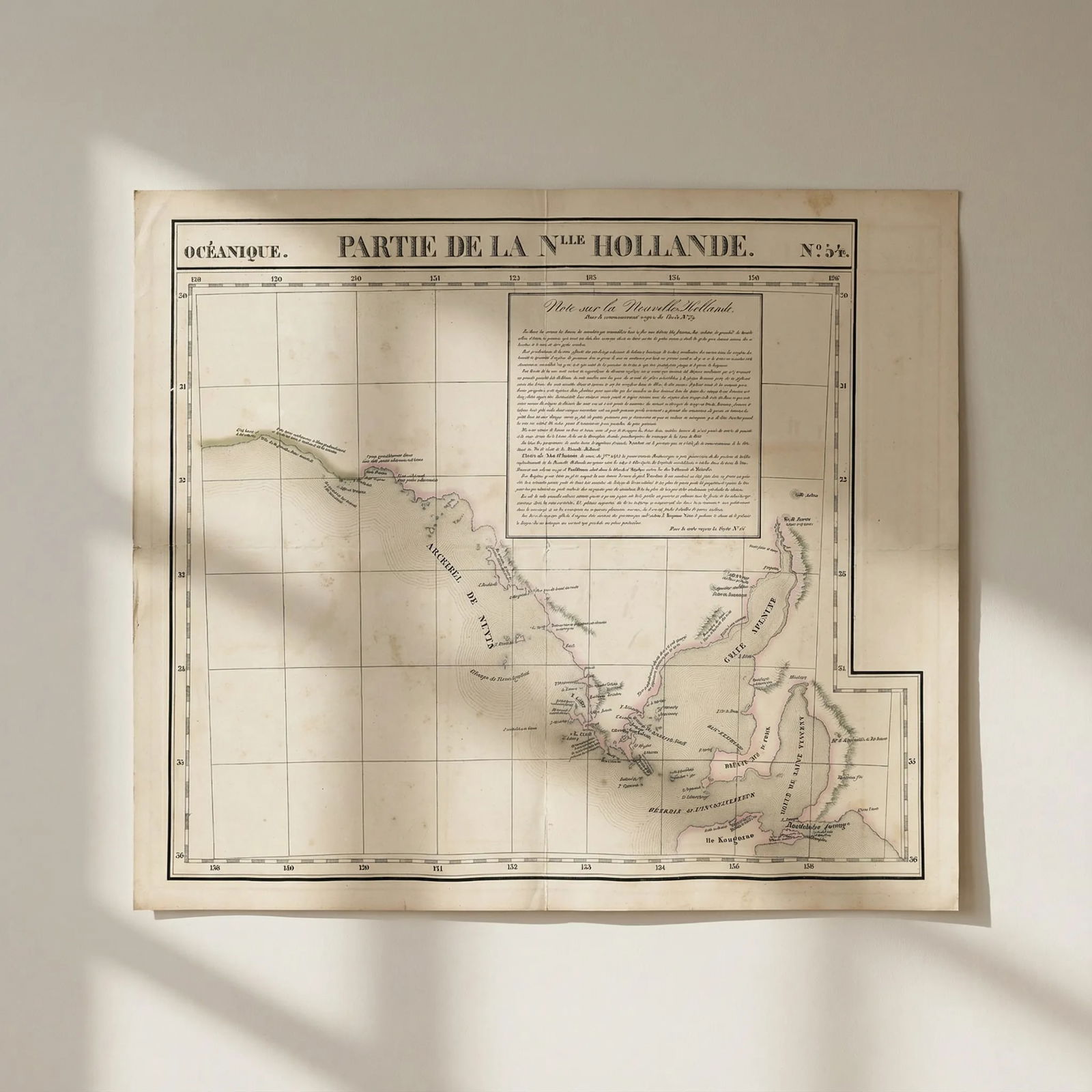 Océanique. Partie… Nlle Hollande #54 South Australia coast VANDERMAELEN 1827 map: Title: Océanique. Partie… Nlle Hollande #54 South Australia coast VANDERMAELEN 1827 map Description: Océanique - Partie de la Nouvelle Hollande [Note sur la nouvelle Hollande] - No. 54