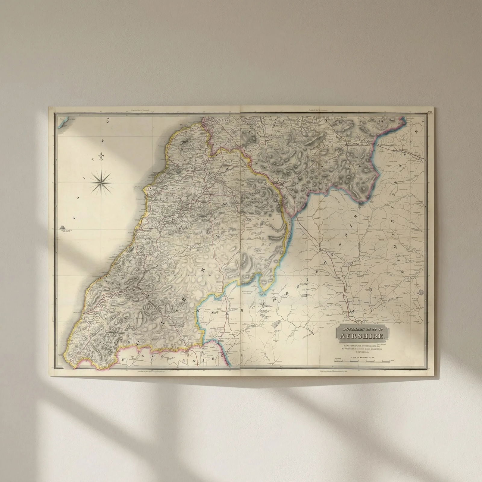 Southern Ayrshire. Turnberry Maybole Girvan Ballantrae Cumnock THOMSON 1832 map: Title: Southern Ayrshire. Turnberry Maybole Girvan Ballantrae Cumnock THOMSON 1832 map Description: Southern part of Ayrshire'. Places named on the map include: Turnberry, Maybole, Girvan, Maidens, Ba