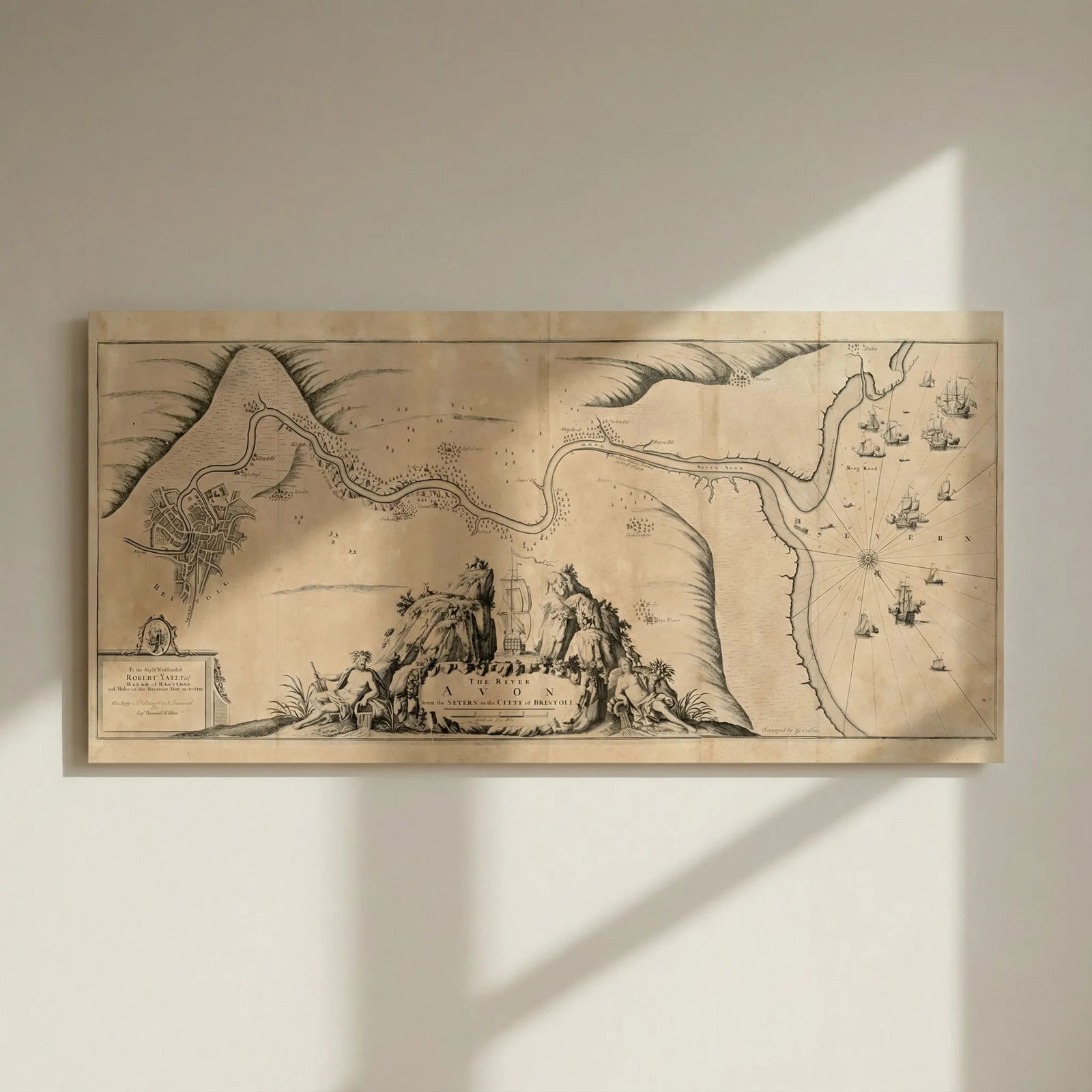 The River Avon from the Severn to the Citty of Bristoll. COLLINS 1693 old map: Title: The River Avon from the Severn to the Citty of Bristoll. COLLINS 1693 old map Description: The River Avon from the Severn to the Citty of Bristoll - To the Right Worshipfull Robert Yate Esqr. M