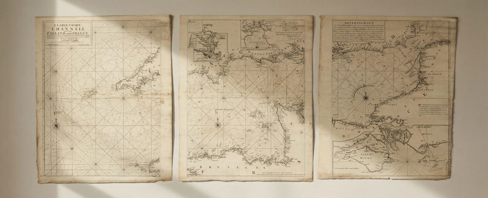 A Large Chart of the Channell between England and France. Tides. HALLEY 1702 map: Title: A Large Chart of the Channell between England and France. Tides. HALLEY 1702 map Description: A Large Chart of the Channell between England and France done from the newest and best surveys with
