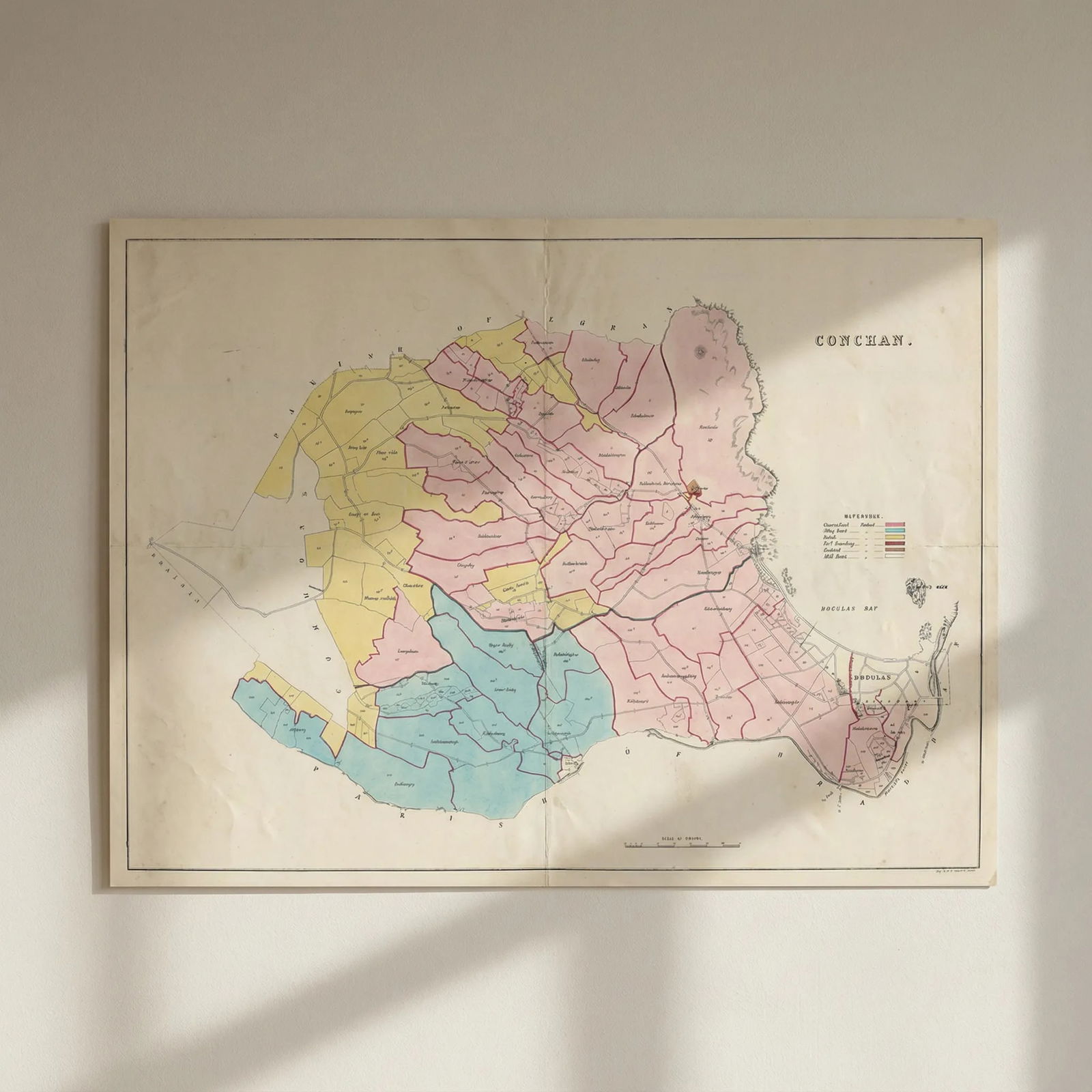 Conchan [Onchan] Parish & Douglas, Middle Sheading, Isle of Man. Woods 1829 map: Title: Conchan [Onchan] Parish & Douglas, Middle Sheading, Isle of Man. Woods 1829 map Description: Conchan [Onchan]. The map covers one of the 17 historic parishes of the Isle of Man. These maps are