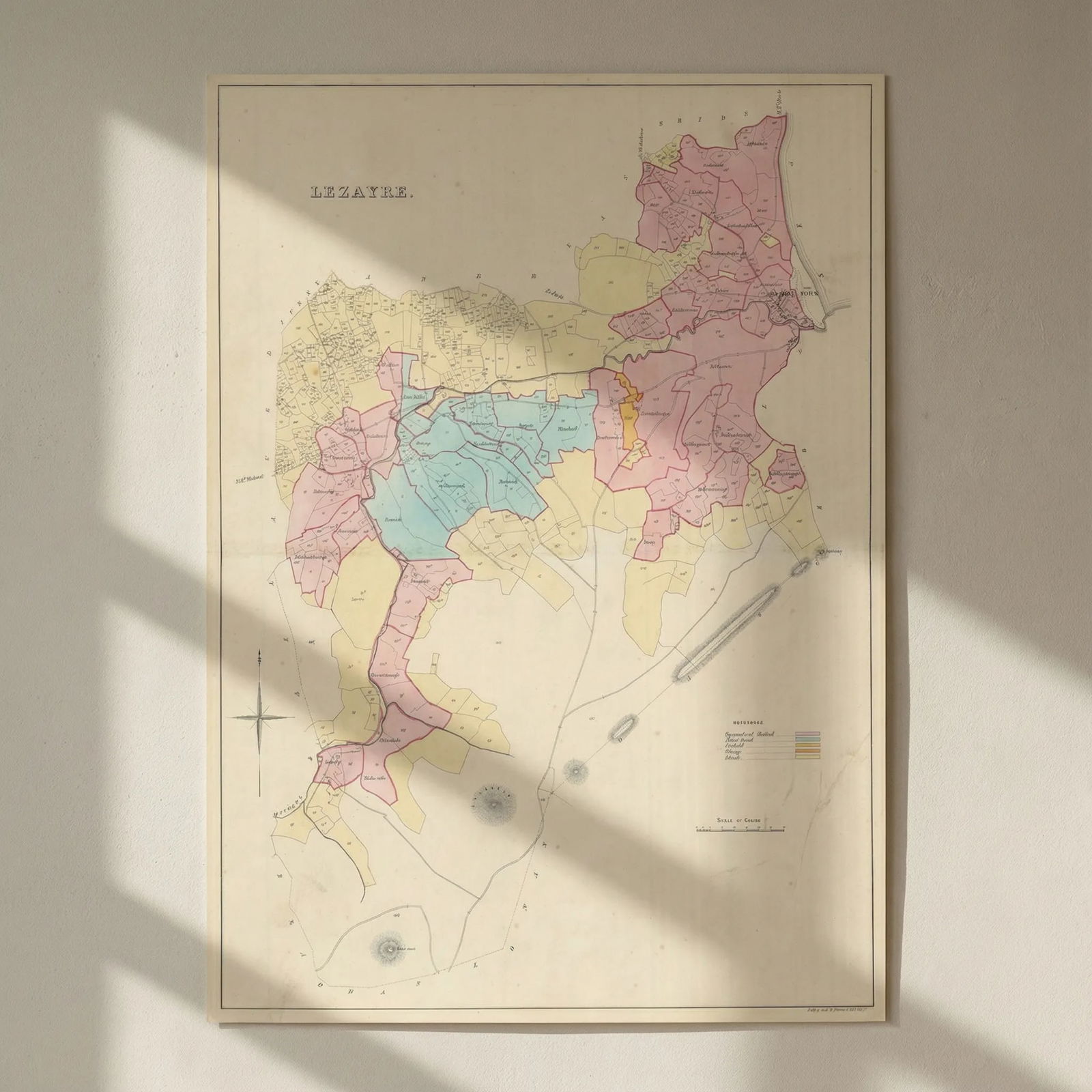 Lezayre Parish & Ramsey, Ayre Sheading, Isle of Man by James Woods 1829 map: Title: Lezayre Parish & Ramsey, Ayre Sheading, Isle of Man by James Woods 1829 map Description: Lezayre'. The map covers one of the 17 historic parishes of the Isle of Man. These maps are scarce; at t