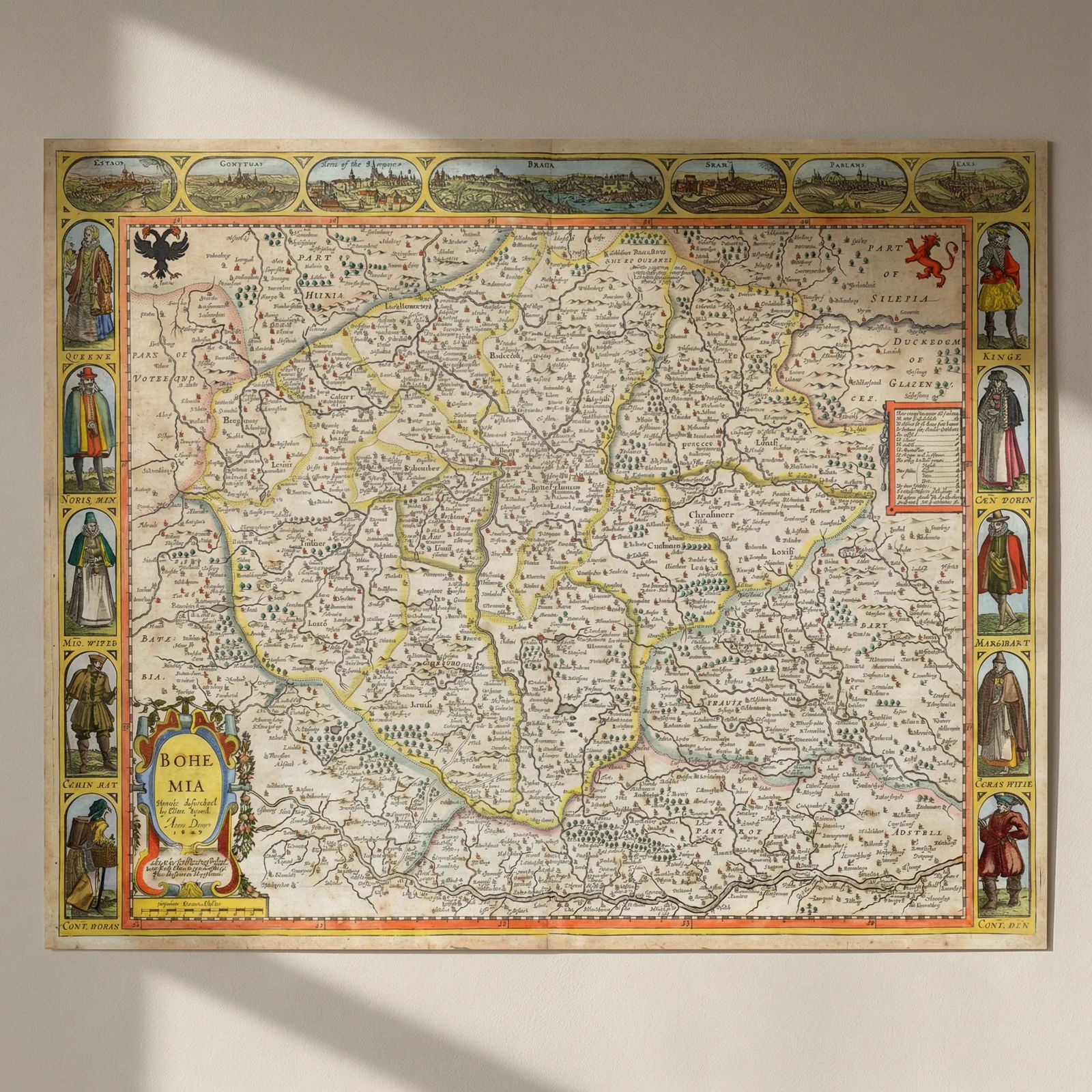 Bohemia Newly described by John Speed… 1626. Bassett/Chiswell edition 1676 map: Title: Bohemia Newly described by John Speed… 1626. Bassett/Chiswell edition 1676 map Description: Bohemia Newly described by John Speed Anno Dom. 1626'. Published In Speed's "Prospect of the mo