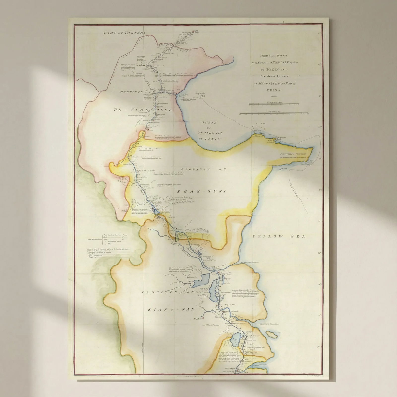 A journey… to Pekin &… by water to Hang-Tchoo-Foo in China. BAKER 1797 old map: Title: A journey… to Pekin &… by water to Hang-Tchoo-Foo in China. BAKER 1797 old map Description: A Sketch of a Journey from Zhe-Hol [Chengde] in Tartary by land to Pekin and from thence