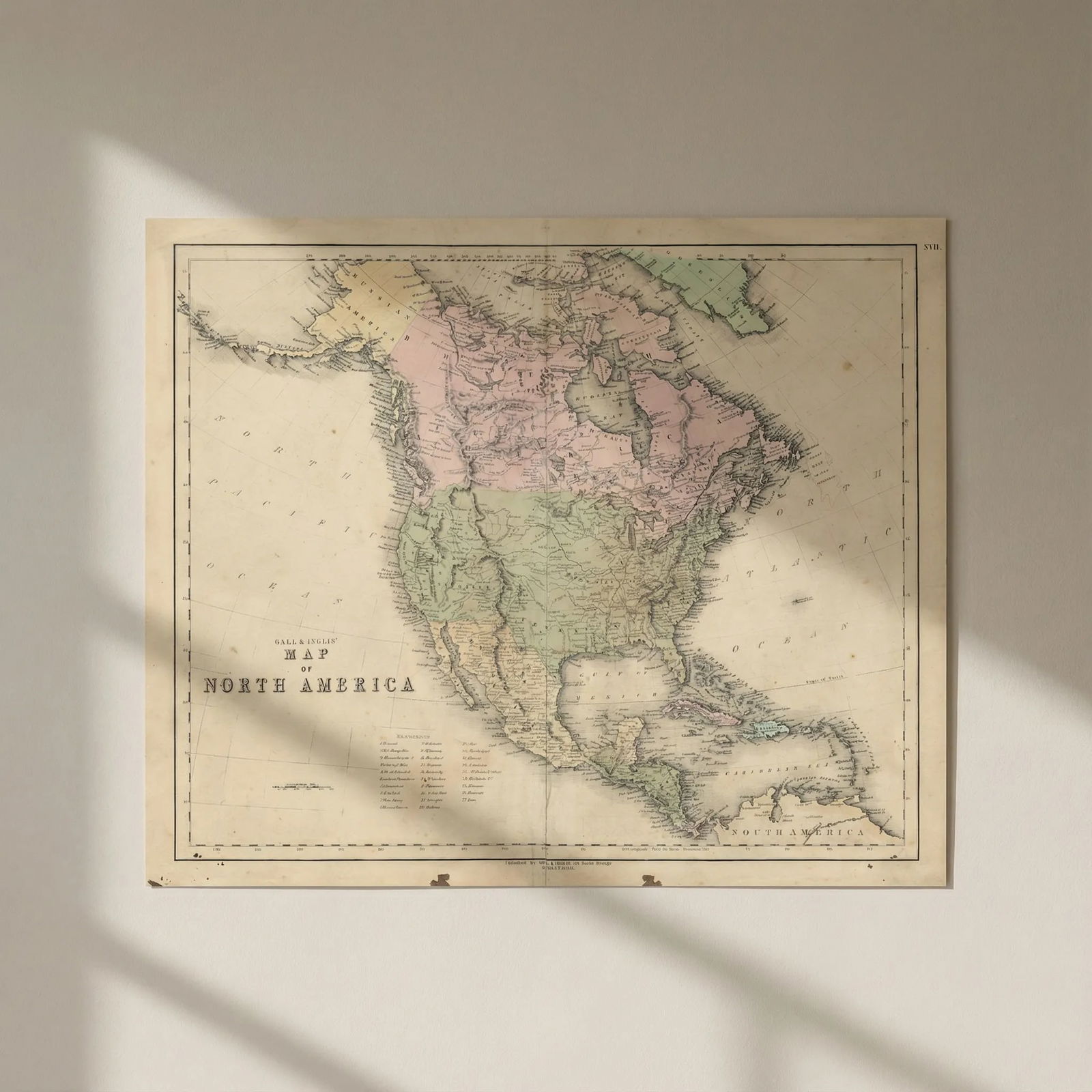 Gall & Inglis' Map of North America. Native American tribes & villages 1850: Title: Gall & Inglis' Map of North America. Native American tribes & villages 1850 Description: Gall & Inglis' Map of North America'. The map contains a wealth of detail. The regions still then po