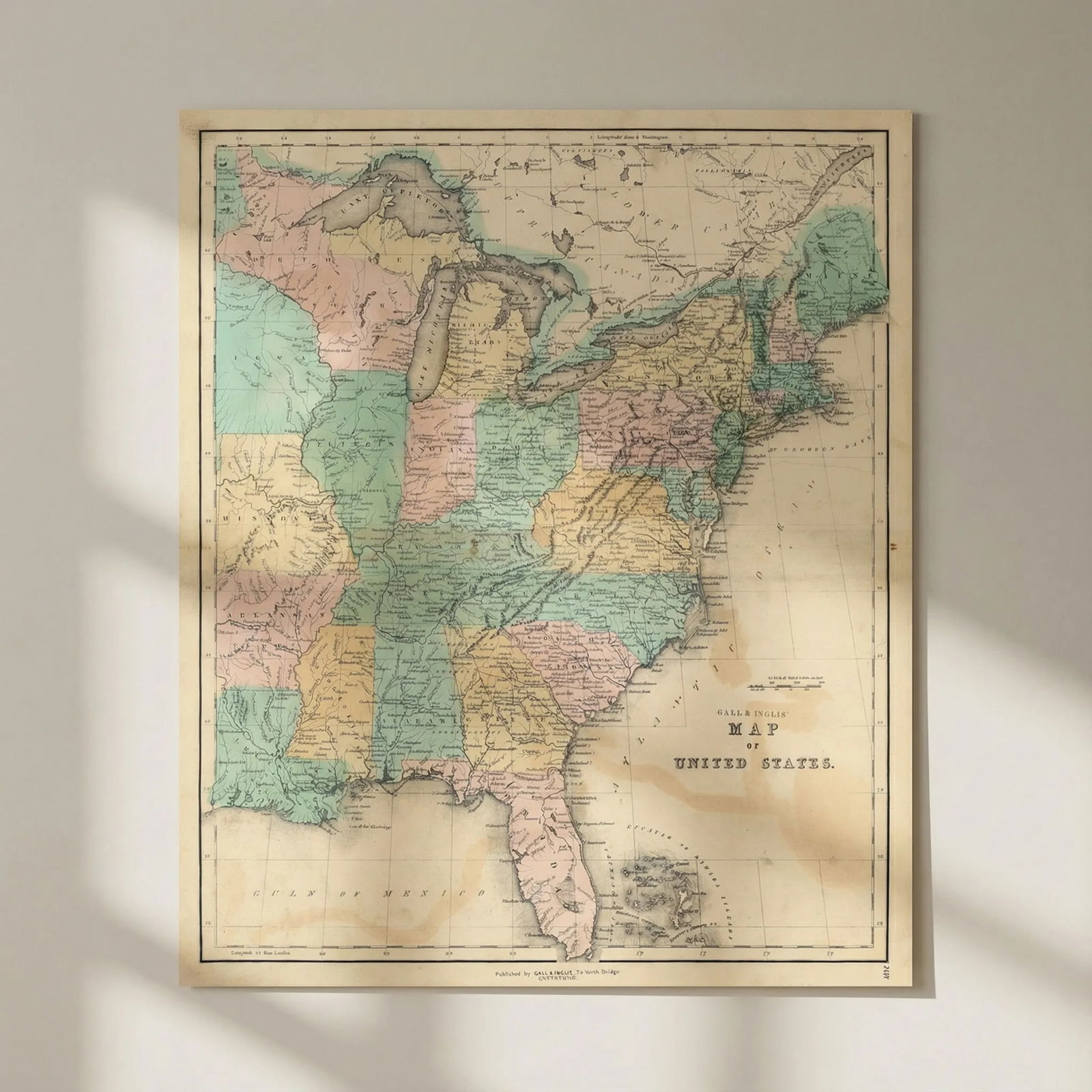 Gall & Inglis' Map of United States. Some Native American villages marked 1850: Title: Gall & Inglis' Map of United States. Some Native American villages marked 1850 Description: Gall & Inglis' Map of United States'. The map contains a wealth of detail, including the location