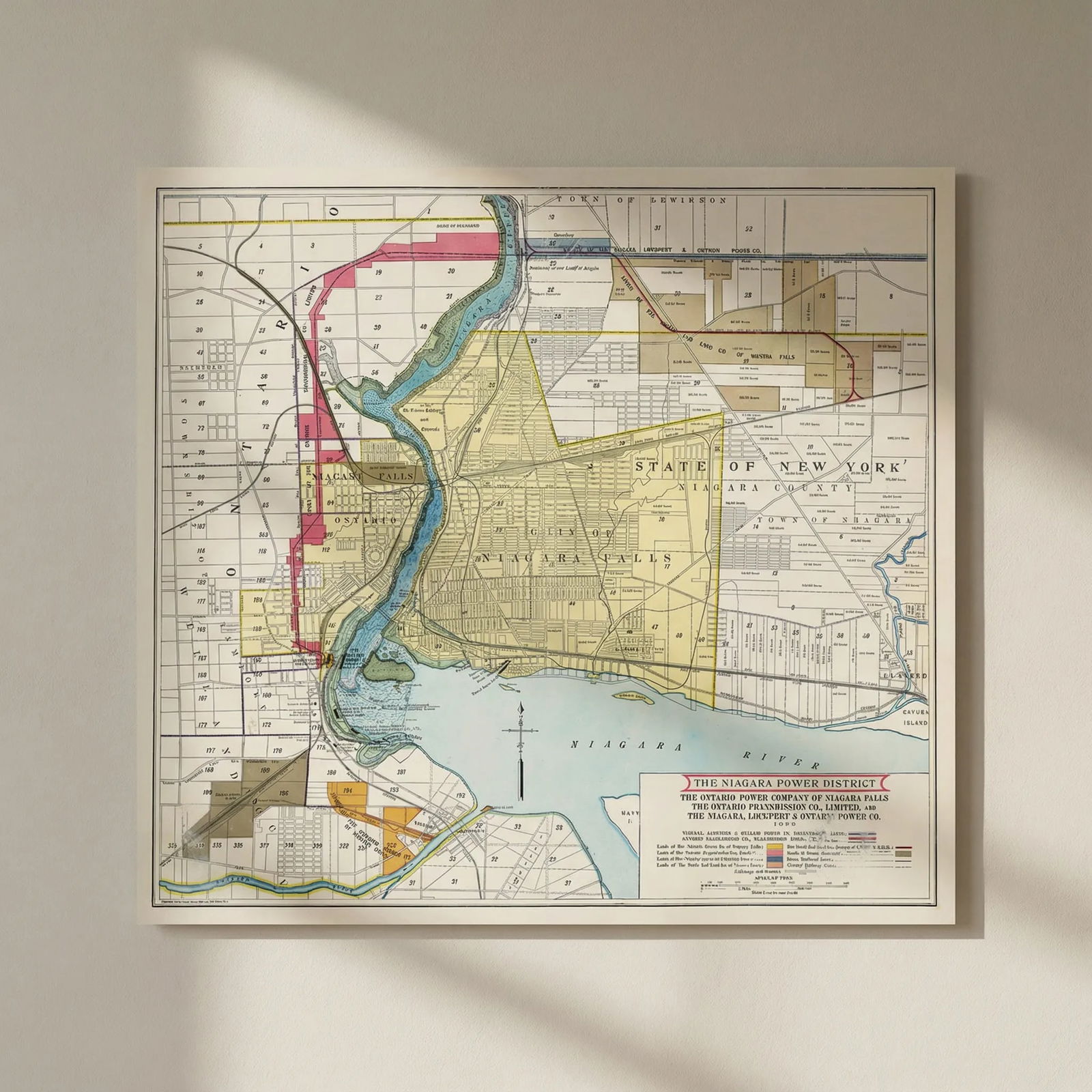 The Niagara Power District. Ontario Power Co of Niagara Falls. New York 1906 map: Title: The Niagara Power District. Ontario Power Co of Niagara Falls. New York 1906 map Description: The Niagara Power District'. The Ontario Power Company of Niagara Falls, The Ontario Transmission C