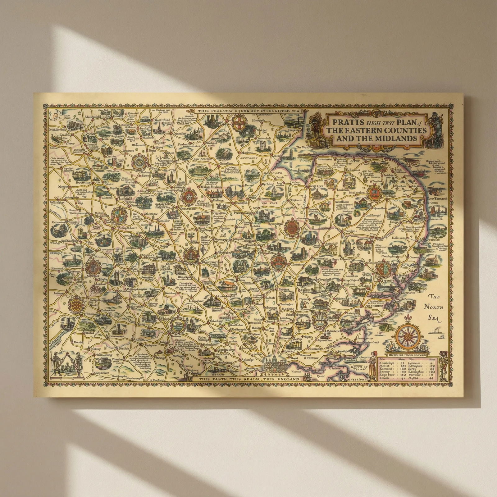 Pratts High Test plan of the Eastern Counties & Midlands by AE Taylor 1932 map: Title: Pratts High Test plan of the Eastern Counties & Midlands by AE Taylor 1932 map Description: Pratts High Test plan of the Eastern Counties and the Midlands'. One of a series of attractive pictor