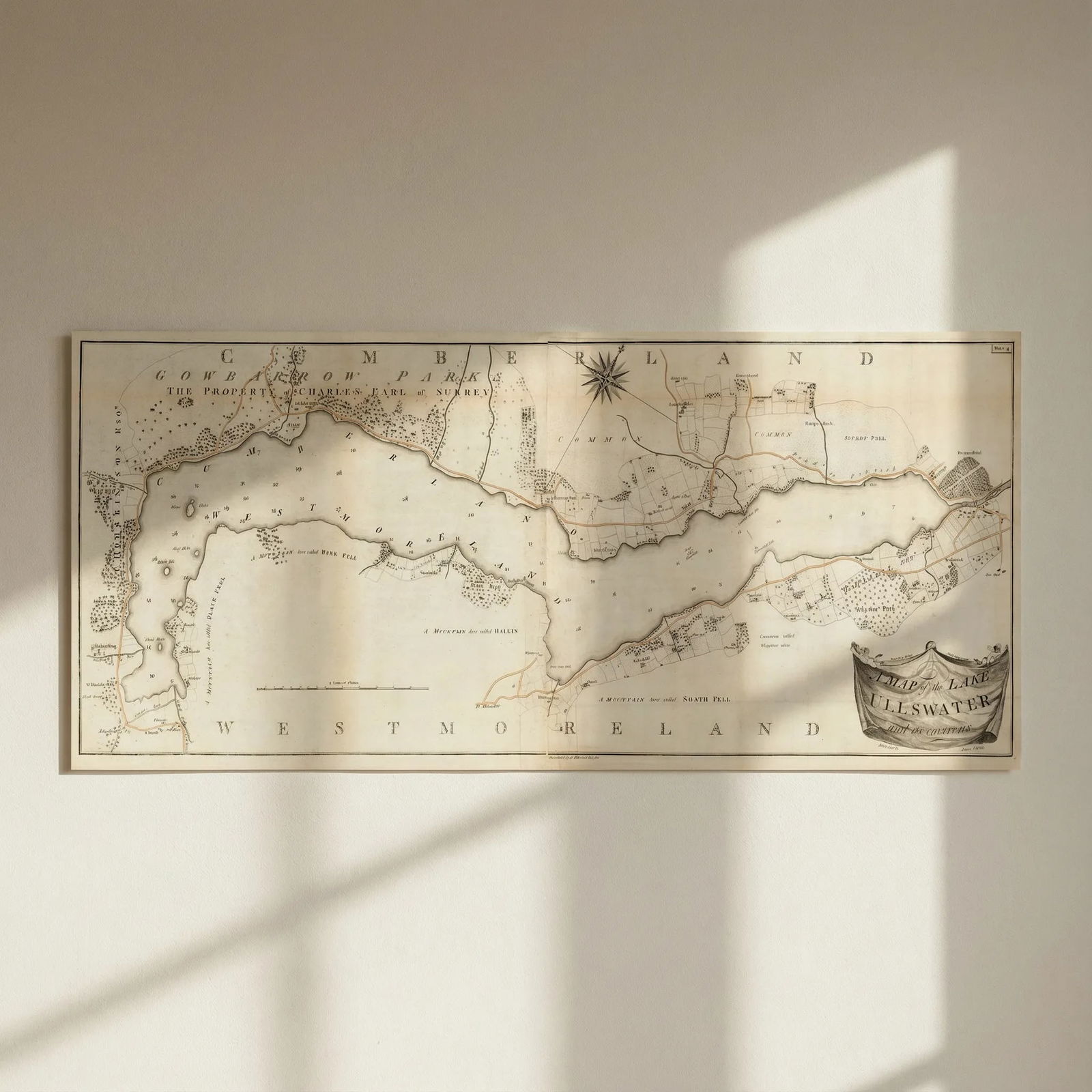 A map of the Lake of Ullswater and its environs by James Clarke 1789 old: Title: A map of the Lake of Ullswater and its environs by James Clarke 1789 old Description: A map of the Lake of Ullswater and its environs'. A map of Ullswater, in the English Lake District by Clark