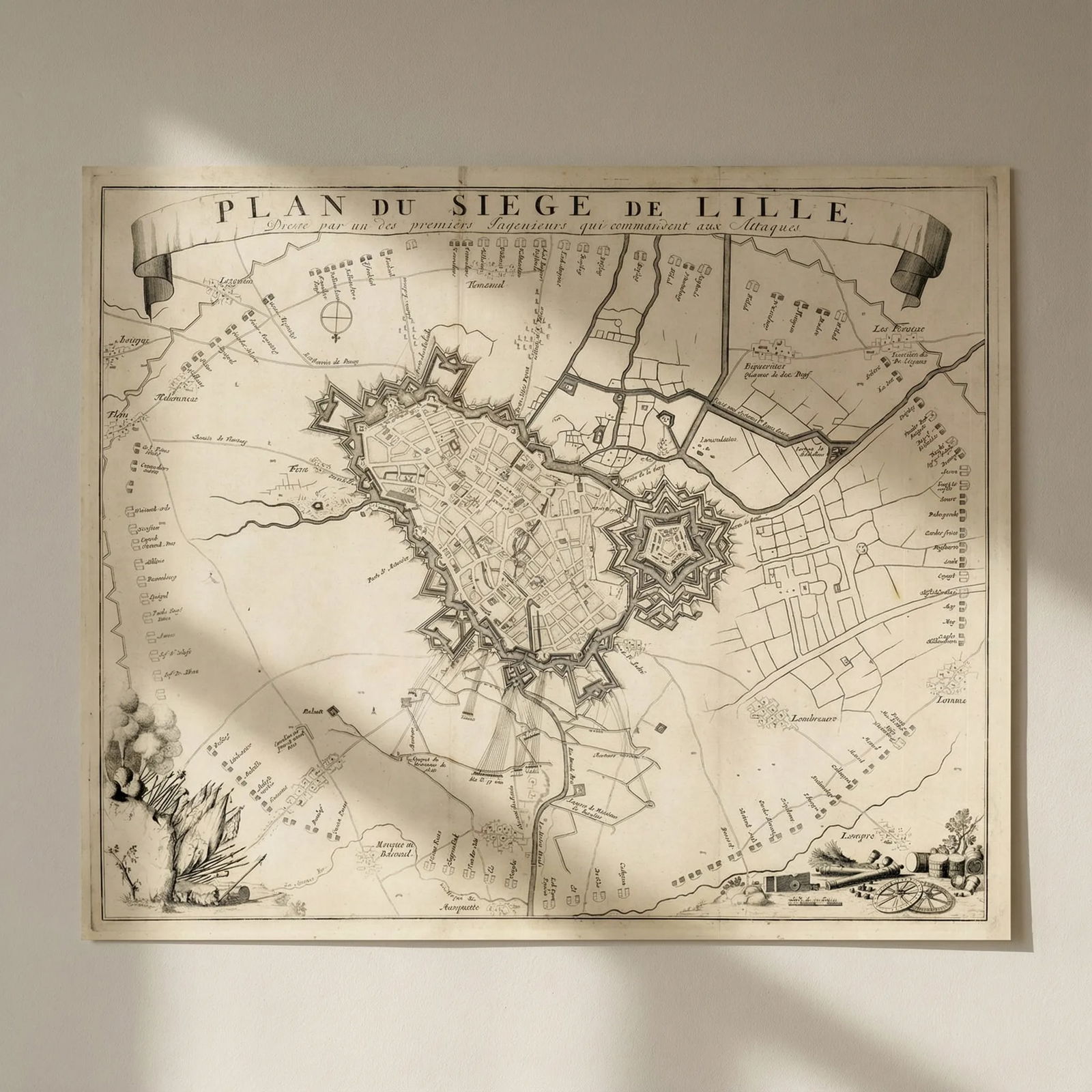 Plan du Siege de Lille, dressée par un des premiers Ingenieurs… 1708. c1729 map: Title: Plan du Siege de Lille, dressée par un des premiers Ingenieurs… 1708. c1729 map Description: Plan du Siege de Lille, dressée par un des premiers Ingenieurs qui commandent aux At