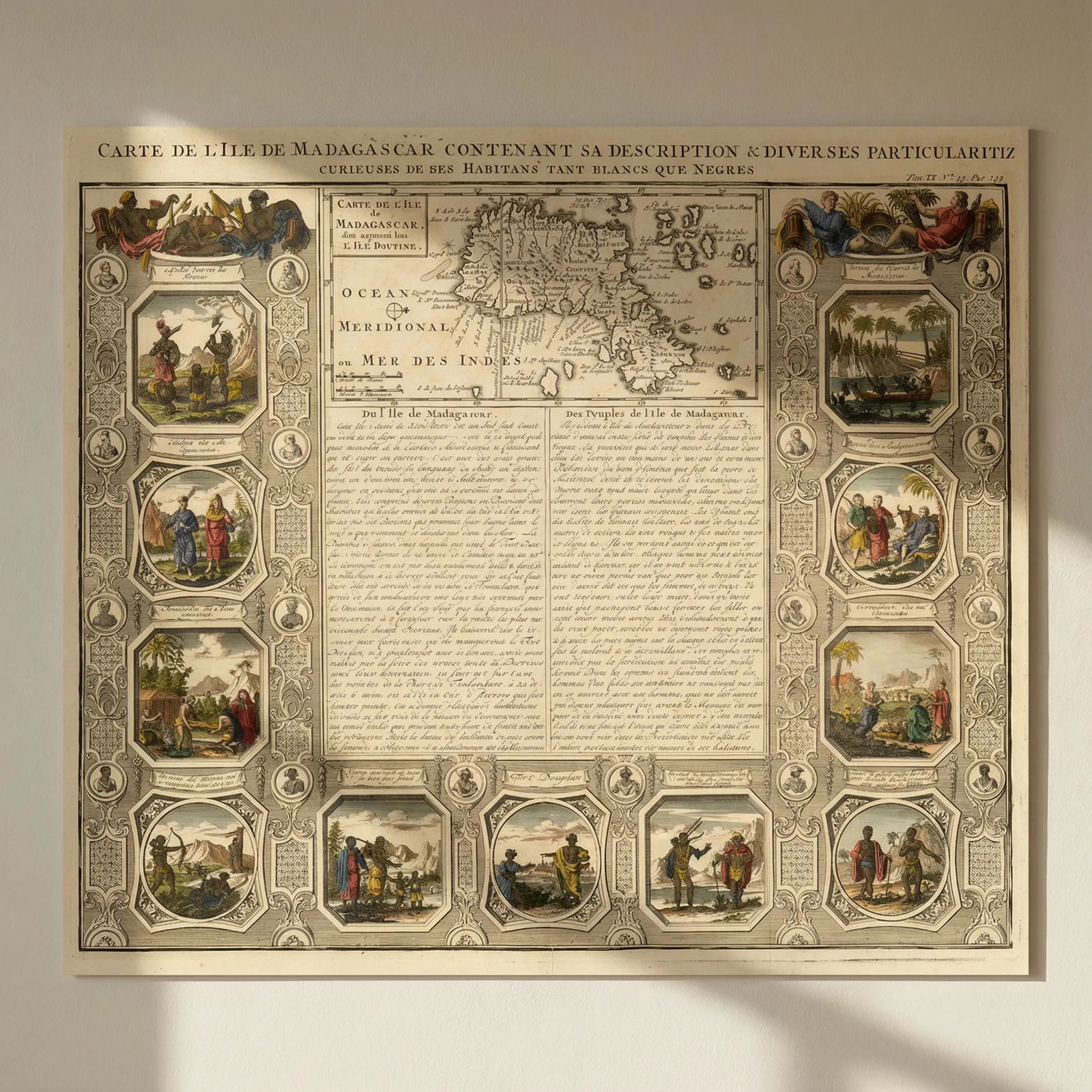 Carte de l'Ile de Madagascar contenant sa description… CHATELAIN 1719 old map: Title: Carte de l'Ile de Madagascar contenant sa description… CHATELAIN 1719 old map Description: Carte de l'Ile de Madagascar contenant sa description & diverses particularitez curieuses de