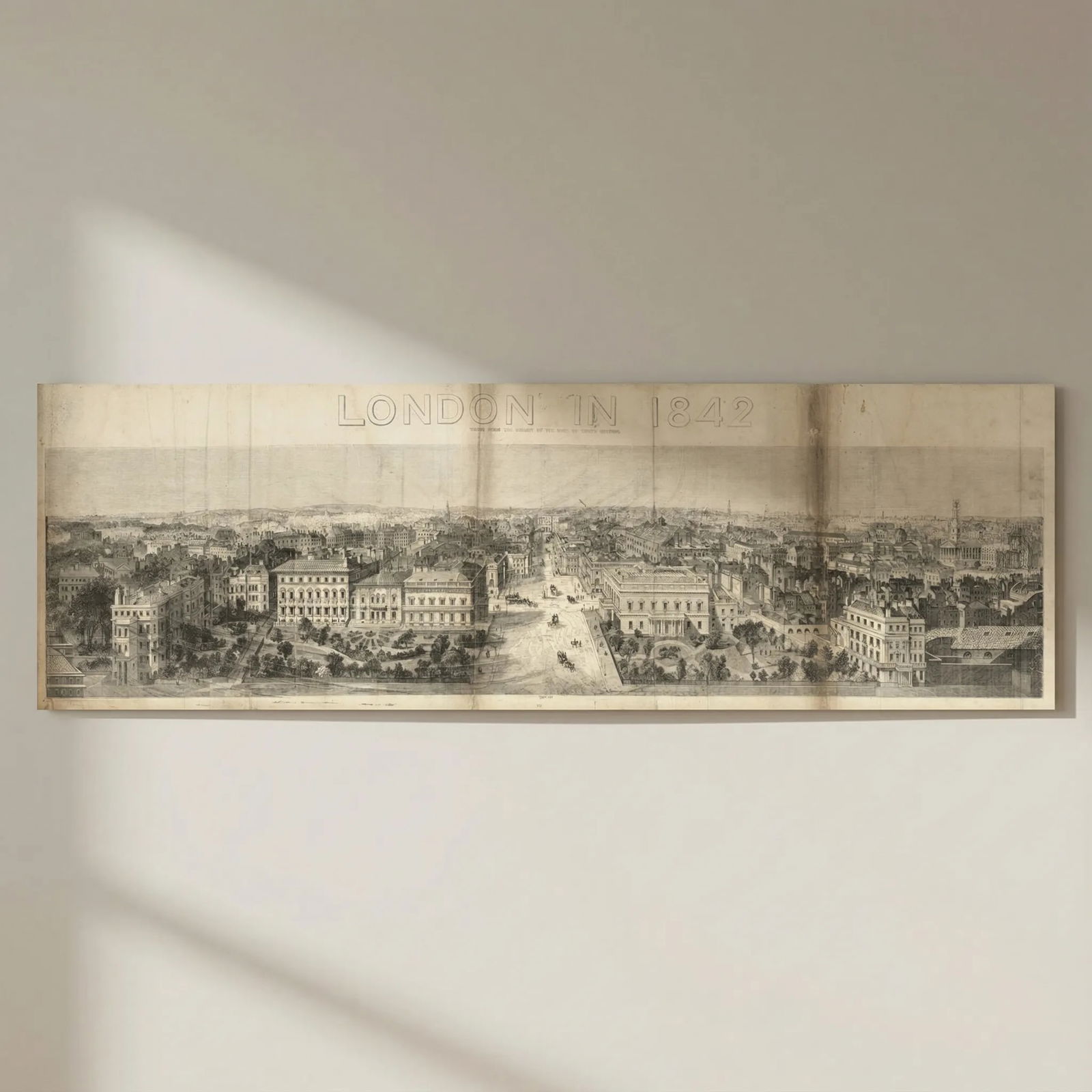 Panorama of London in 1842 from the Duke of York's Column - North view. ILN 1843: Title: Panorama of London in 1842 from the Duke of York's Column - North view. ILN 1843 Description: London in 1842 - taken from the summit of the Duke of York's Column - North view'. Panorama of Lond