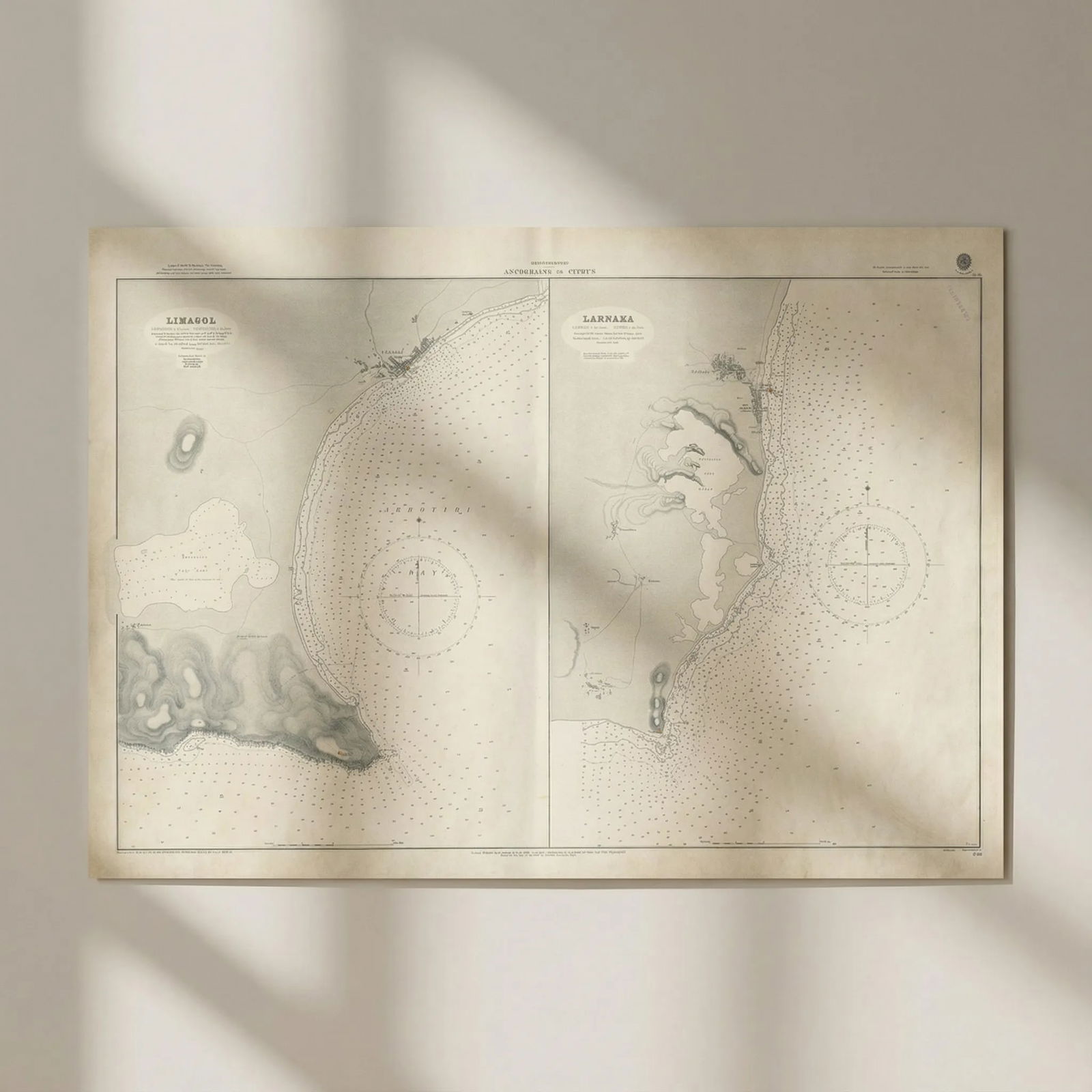 Cyprus anchorages Limassol Larnaca Akrotiri ADMIRALTY sea chart 1891 (1929) map: Title: Cyprus anchorages Limassol Larnaca Akrotiri ADMIRALTY sea chart 1891 (1929) map Description: Mediterranean - Anchorages in Cyprus // Limasol - Lemessos of the Greeks. Leimesoun of the Turks //